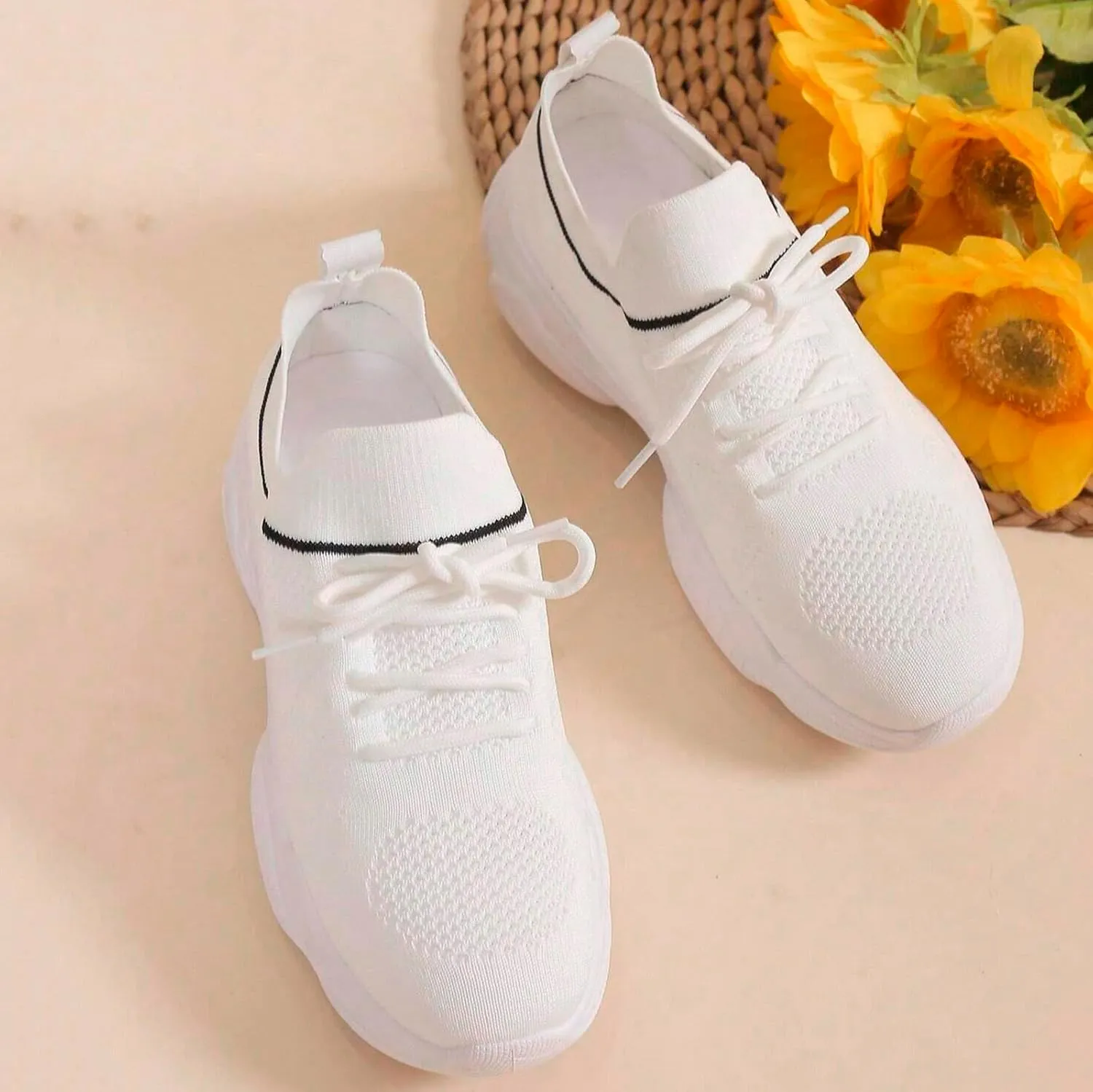 SBGMoSJ Casual Sneakers Women with Lanyard Women's Athletic Shoes 9 Wide Comfy Shoes for Women for Work Nurse Walking Shoes Women Wide Toe Box Womens Walking Sneakers Slip Ons