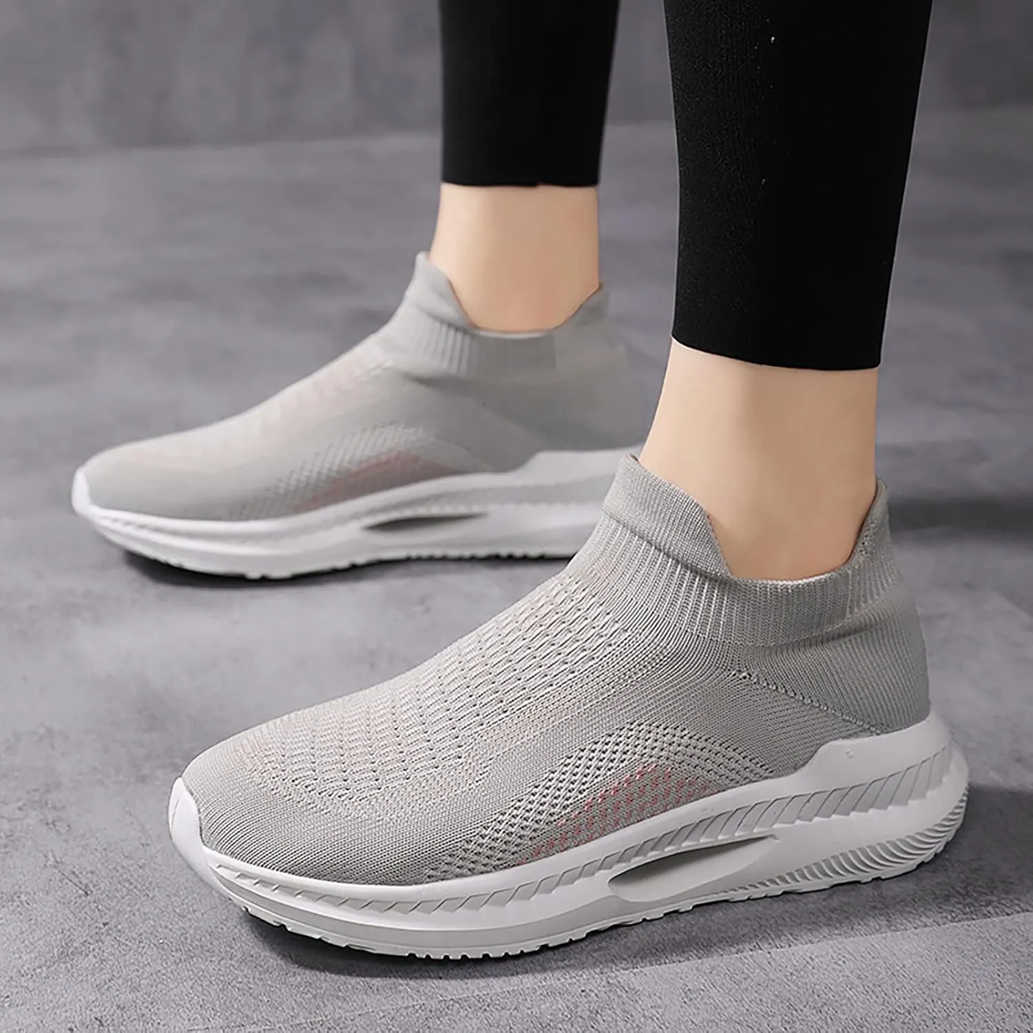 SBGMoSJ Gym Shoes for Women Workout Wide 10.5 Walking Shoes Women Wide Width Plantar Fasciitis Womens Slip On Sneakers Size 8.5 Tennis Shoes Womens Slip Resistant Work Shoes for Women Nurse