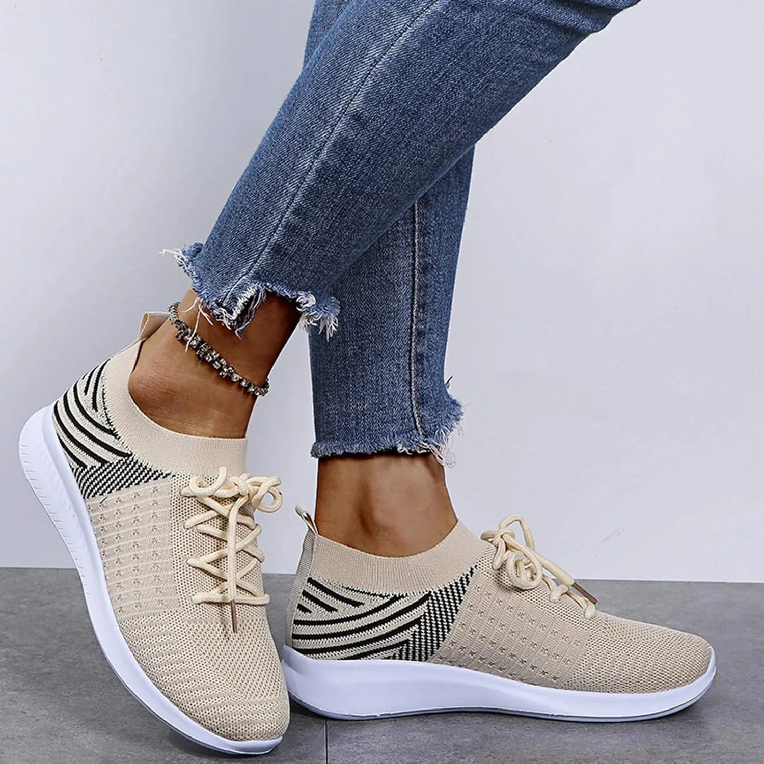 SBGMoSJ Platform Sneakers for Women 6 Wide Zapatos Negros para Mujer Womens Size 11.5 Wide Casual Shoes White High Top Platform Sneakers for Women Slip On Sneakers Woman