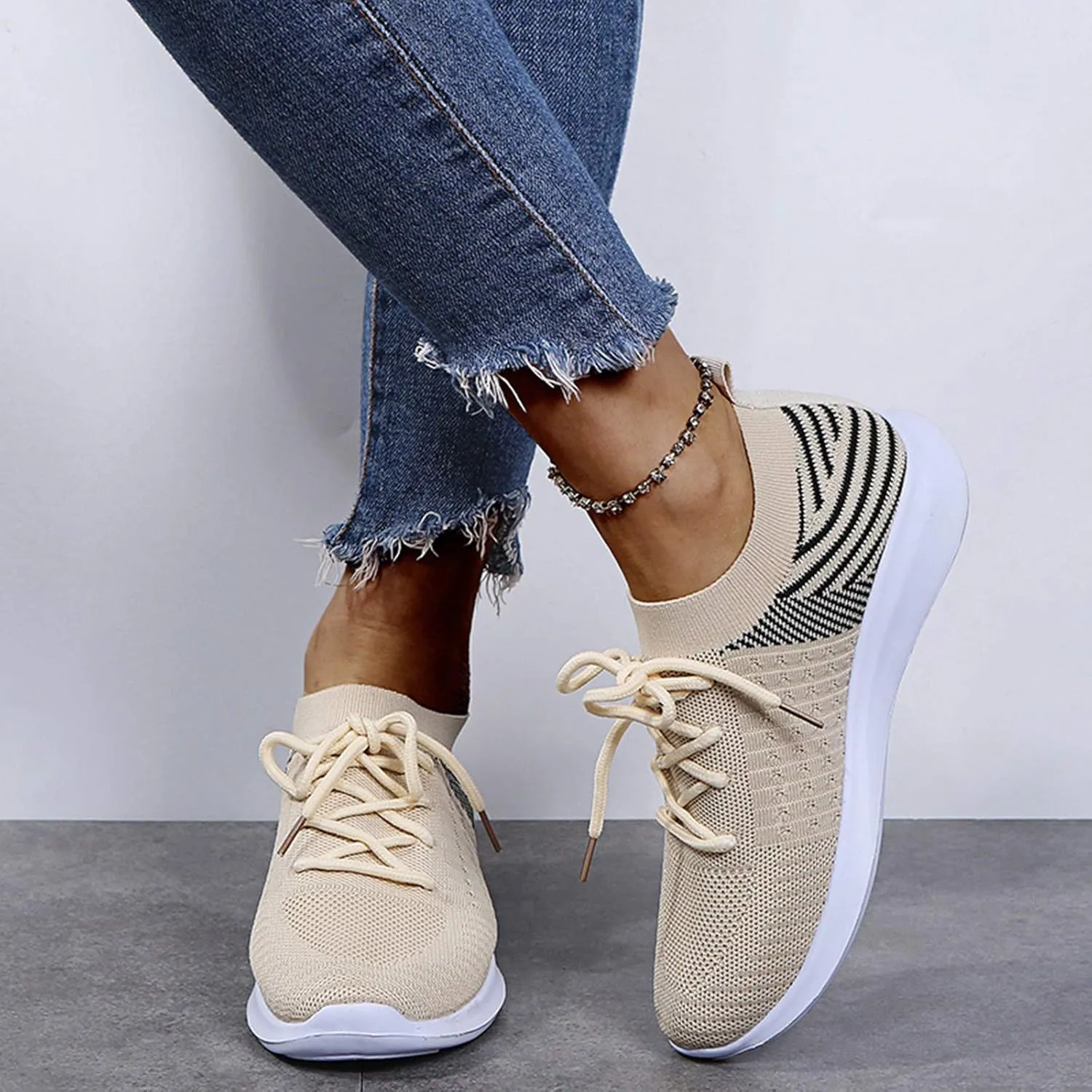SBGMoSJ Platform Sneakers for Women 6 Wide Zapatos Negros para Mujer Womens Size 11.5 Wide Casual Shoes White High Top Platform Sneakers for Women Slip On Sneakers Woman