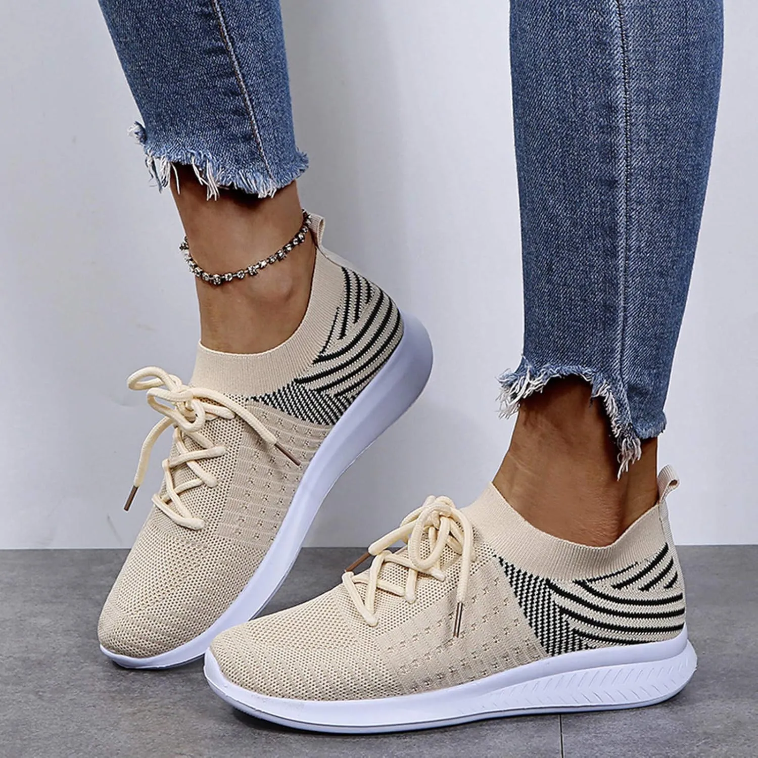 SBGMoSJ Platform Sneakers for Women 6 Wide Zapatos Negros para Mujer Womens Size 11.5 Wide Casual Shoes White High Top Platform Sneakers for Women Slip On Sneakers Woman