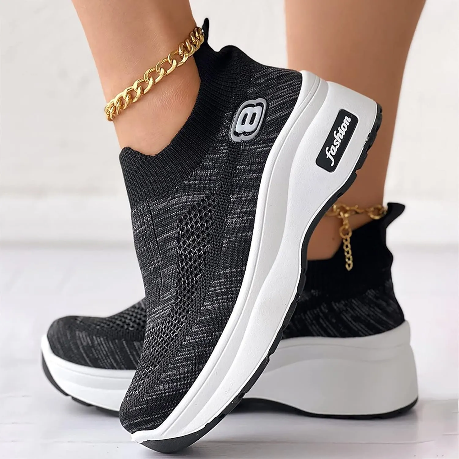 SBGMoSJ Womens Casual Sneakers Wide Feet Sneakers for Women 2023 Extra Wide Black Shoes Women Dressy Sneakers for Women 2023 Running Wide Comfortable Walking Shoes Women Size 11 Dressy