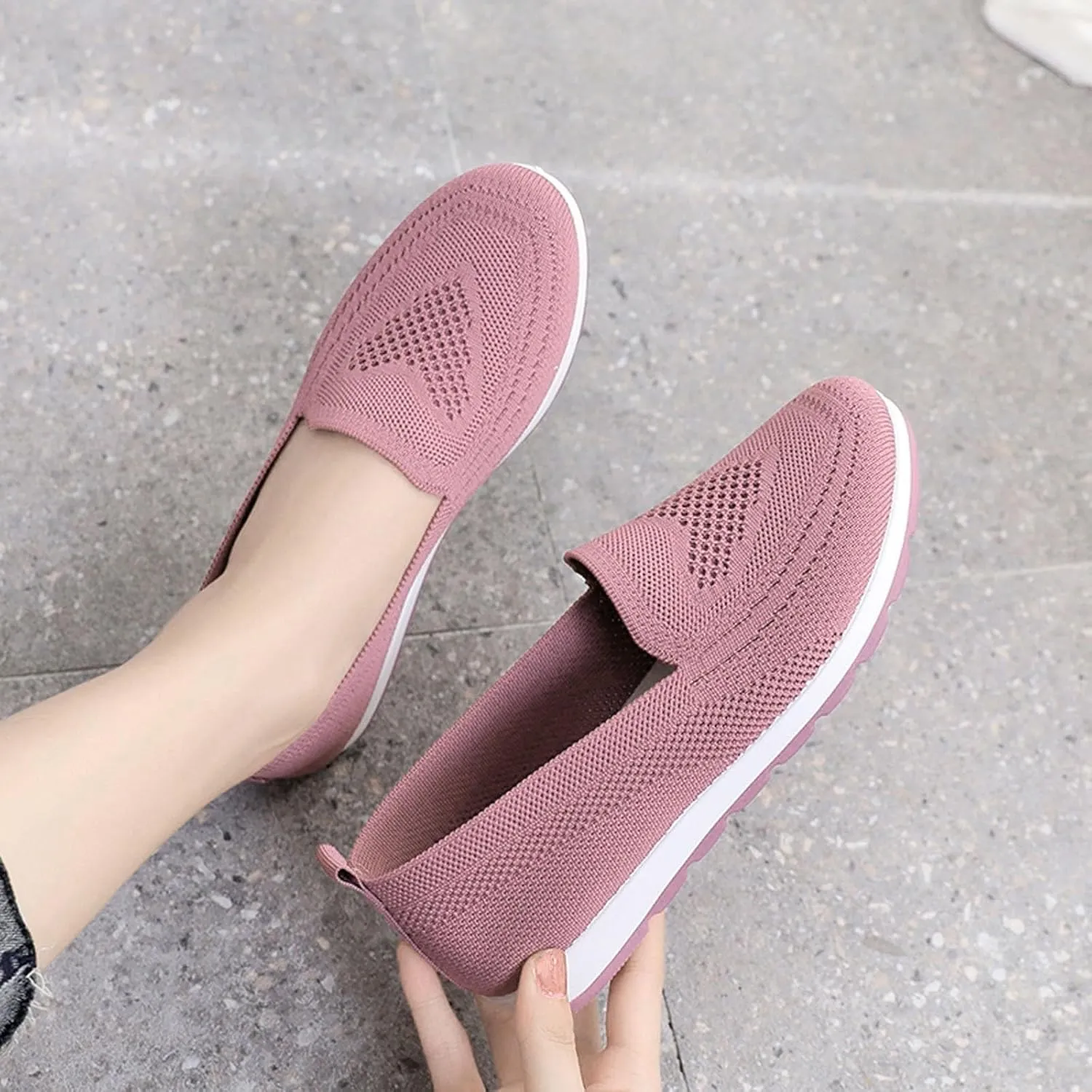 SBGMoSJ Womens Fashion Sneakers 2023 Trendy Slip On Shoes Women Wide Winter All White Running Shoes Women Plantar Fasciitis Shoes Women Black Flats Womens Black Sneakers Size 8 Casual