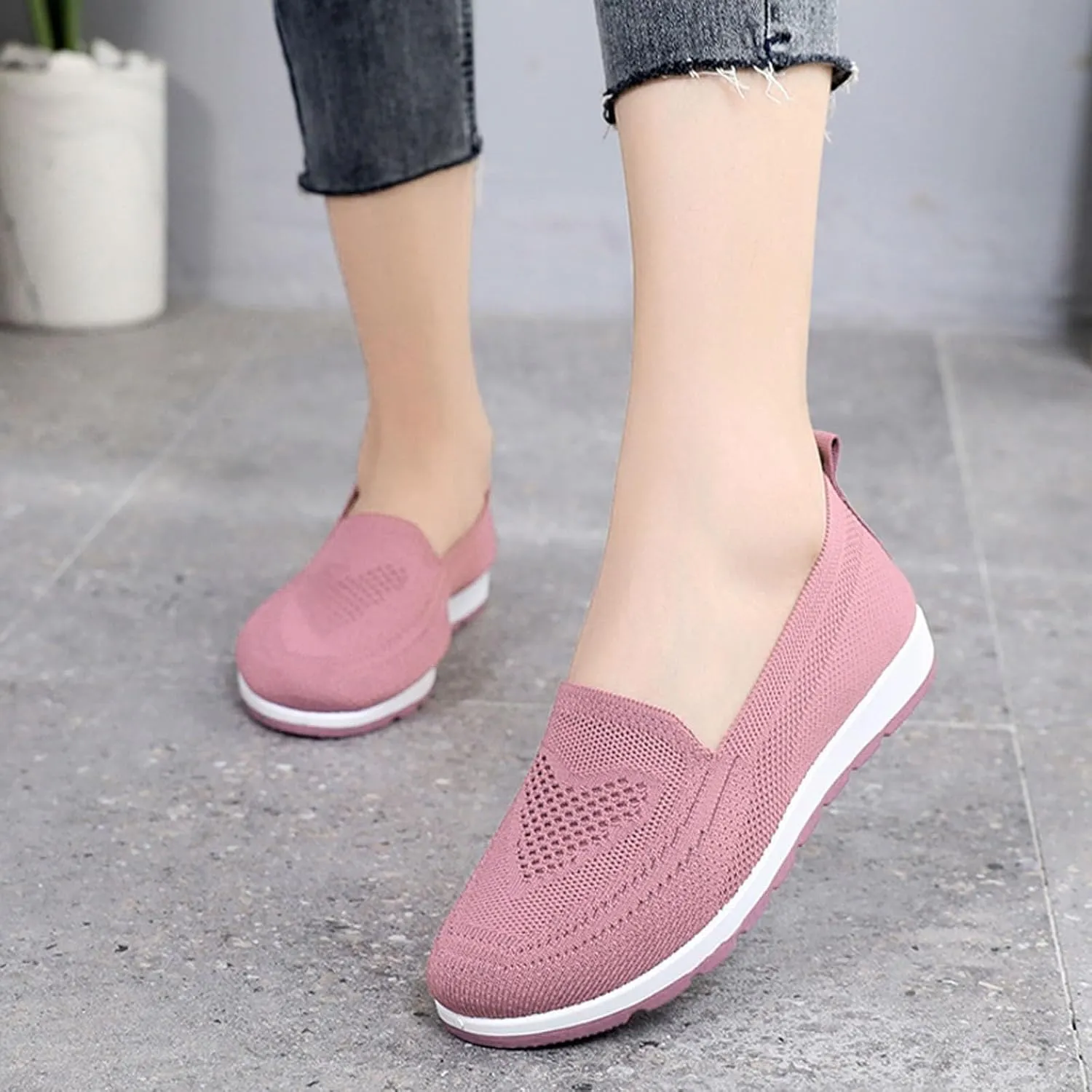 SBGMoSJ Womens Fashion Sneakers 2023 Trendy Slip On Shoes Women Wide Winter All White Running Shoes Women Plantar Fasciitis Shoes Women Black Flats Womens Black Sneakers Size 8 Casual