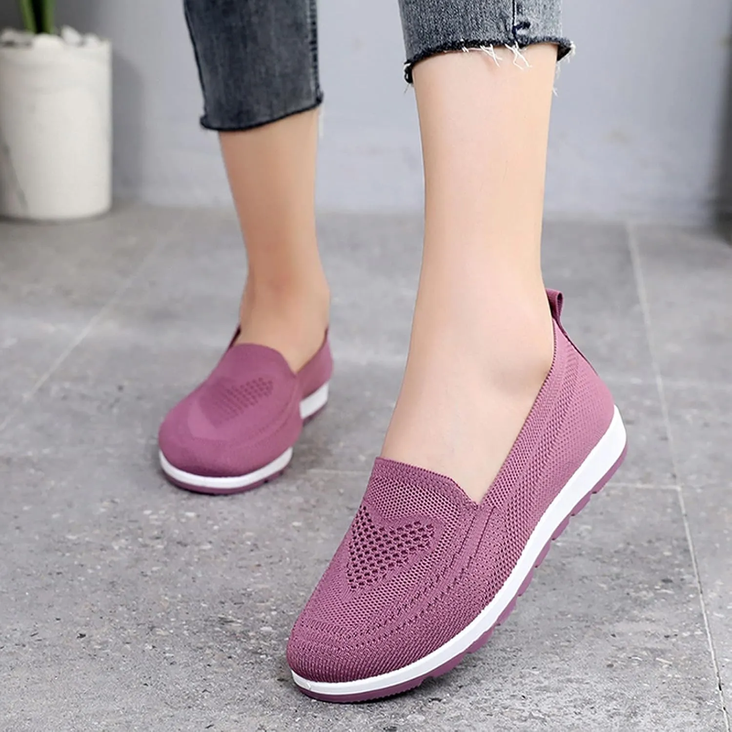 SBGMoSJ Womens Shoes Sneakers Wide Width Slip On Shoes for Women Indoor Fluffy White Canvas Platform Tennis Shoes for Women Women's Fashion Sneakers Red Black Non Slip Tennis Shoes Woman