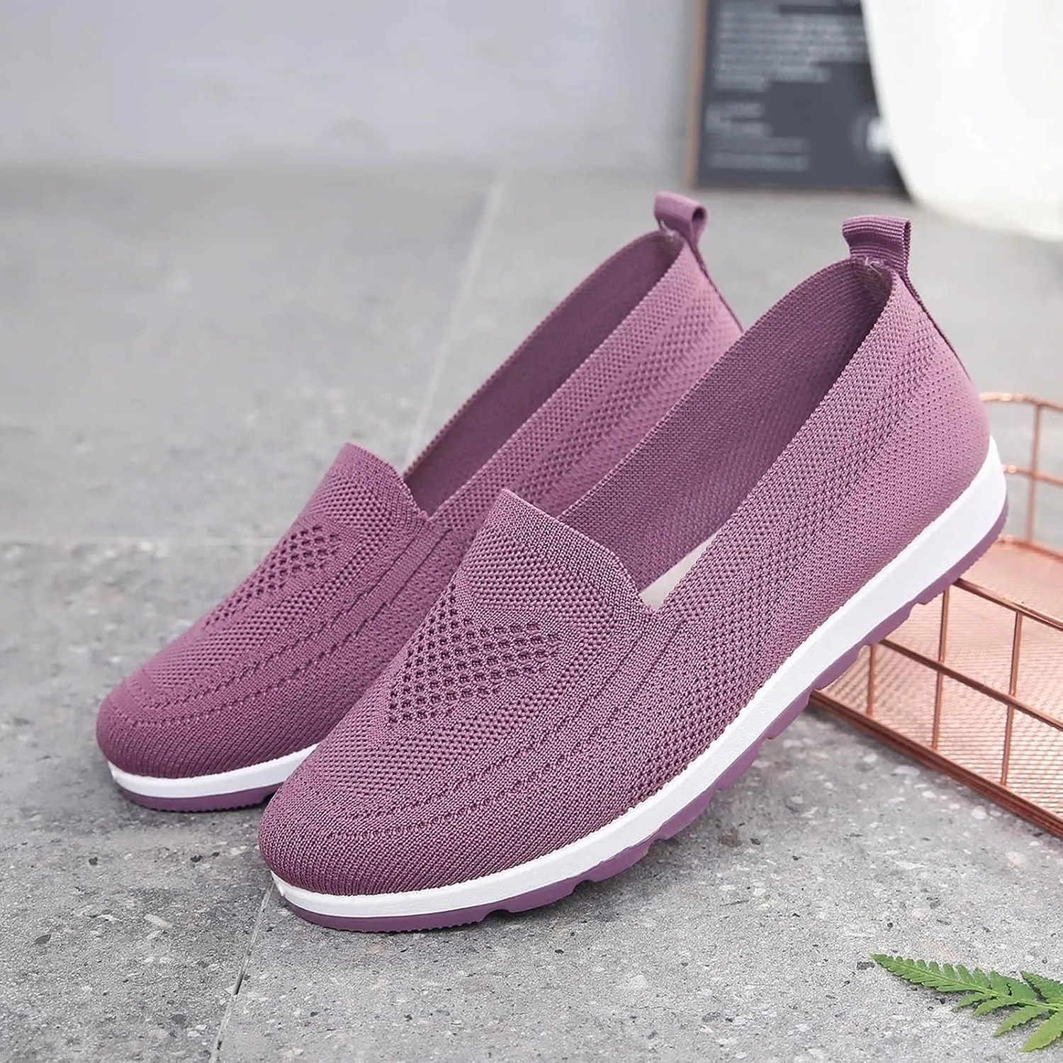 SBGMoSJ Womens Shoes Sneakers Wide Width Slip On Shoes for Women Indoor Fluffy White Canvas Platform Tennis Shoes for Women Women's Fashion Sneakers Red Black Non Slip Tennis Shoes Woman