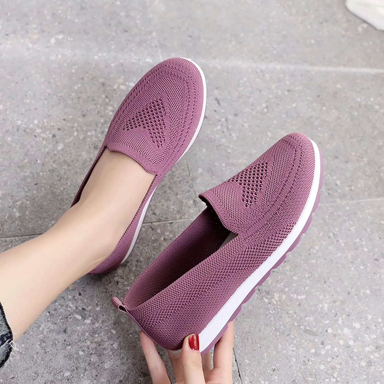 SBGMoSJ Womens Shoes Sneakers Wide Width Slip On Shoes for Women Indoor Fluffy White Canvas Platform Tennis Shoes for Women Women's Fashion Sneakers Red Black Non Slip Tennis Shoes Woman