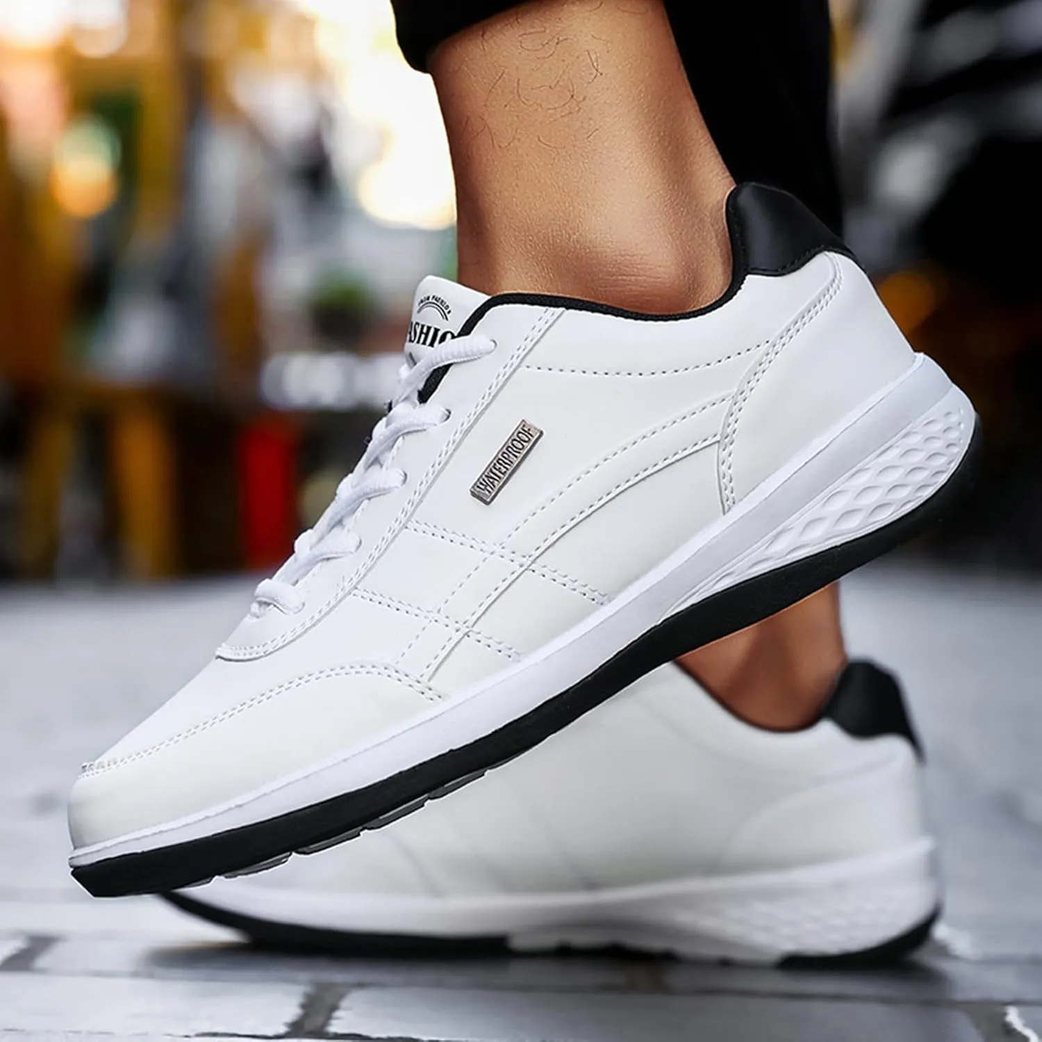 SBGMoSJ Womens White Platform Sneakers High Top Platform Shoes Slip On Shoes Women Winter Outdoor Casual Shoes for Women 5.5 Walking Shoes Women Wide Toe Box Slip On Shoes for Women