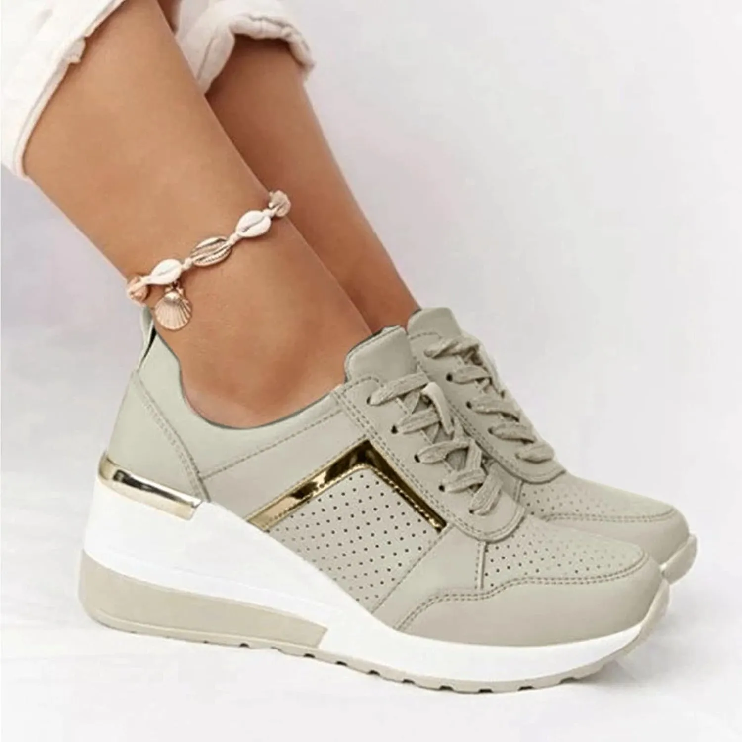 SBGMoSJ Womens Wide Casual Shoes Zapatos para Mujer CóModos Tenis Womens White Leather Slip On Sneakers Womens Shoes Sneakers Wide Toe Box Comfy Open Toe Flats Shoes Women Dressy Cute