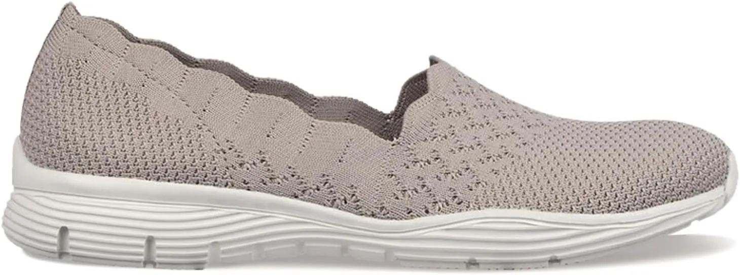 Skechers Women's Seager - Stat - Scalloped Collar, Engineered Skech-Knit Slip-on - Classic Fit
