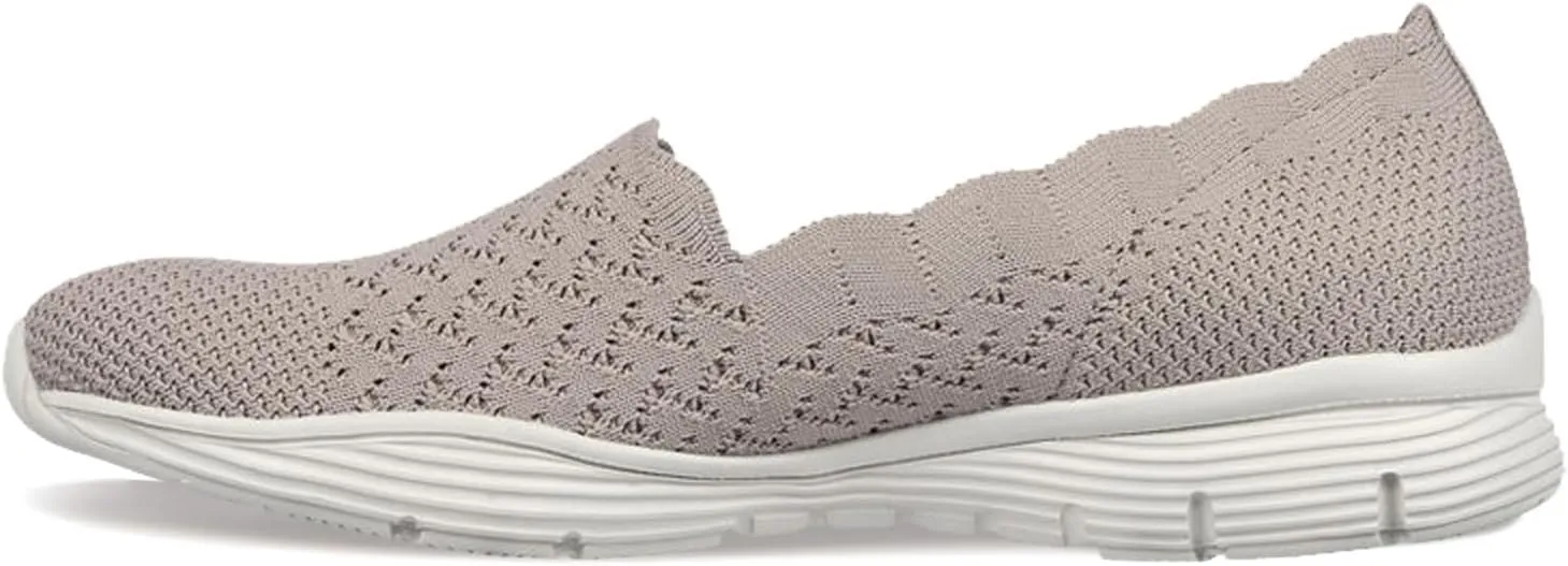 Skechers Women's Seager - Stat - Scalloped Collar, Engineered Skech-Knit Slip-on - Classic Fit