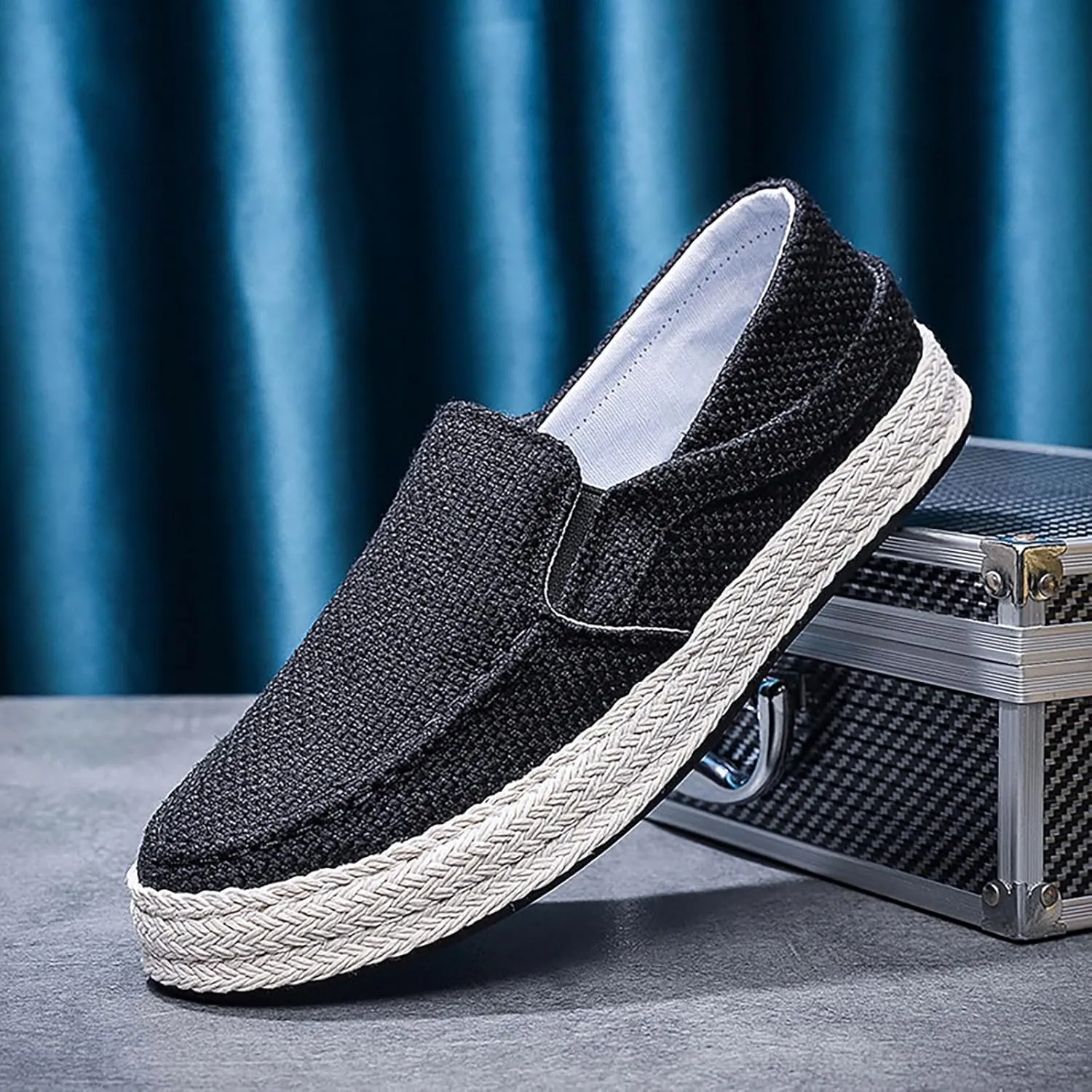 Slip on Loafers Men Comfort Memory Foam Breathable Mesh Fashion Low Top Sneakers Non Slip Travel Jogging Athletic Running Shoes