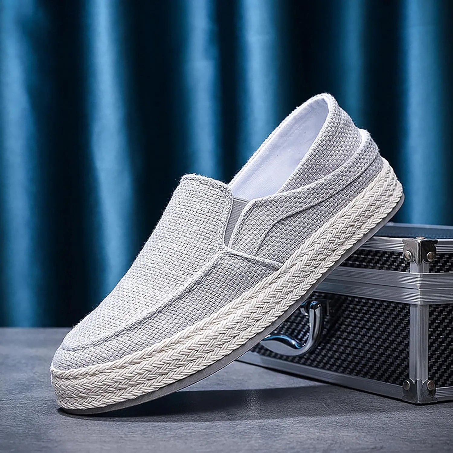 Slip on Loafers Men Comfort Memory Foam Breathable Mesh Fashion Low Top Sneakers Non Slip Travel Jogging Athletic Running Shoes