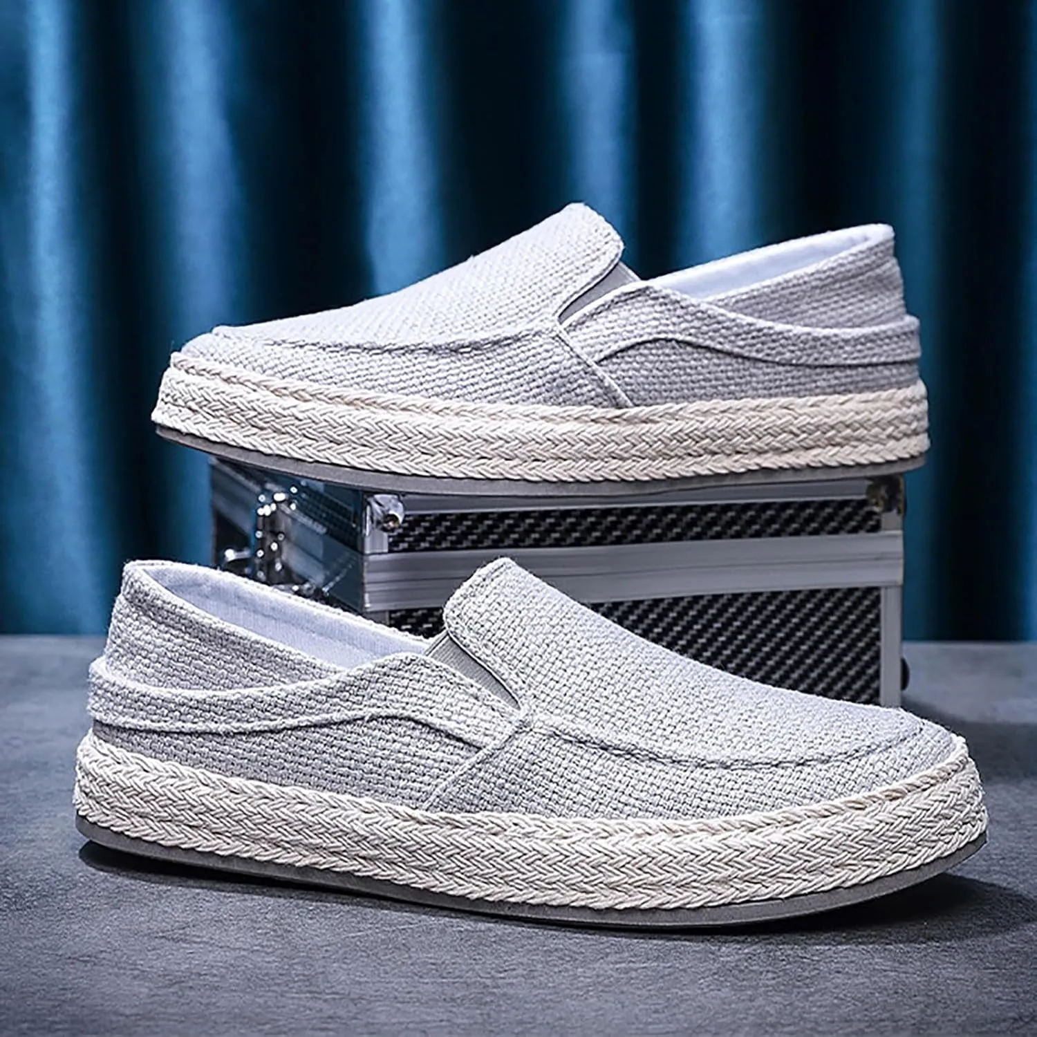 Slip on Loafers Men Comfort Memory Foam Breathable Mesh Fashion Low Top Sneakers Non Slip Travel Jogging Athletic Running Shoes