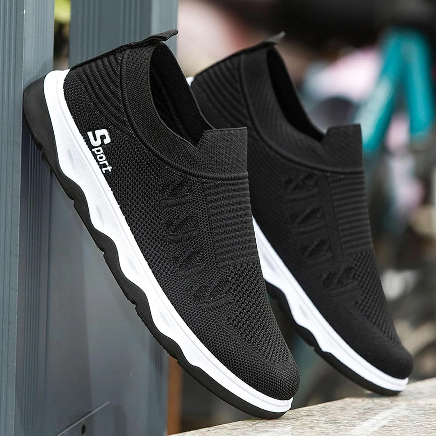 Slip on Walking Shoes for Men Casual Dressy Memory Foam Breathable Lightweight Fashion Sneakers Non Slip Arch Support Vacation Athletic Running Shoes