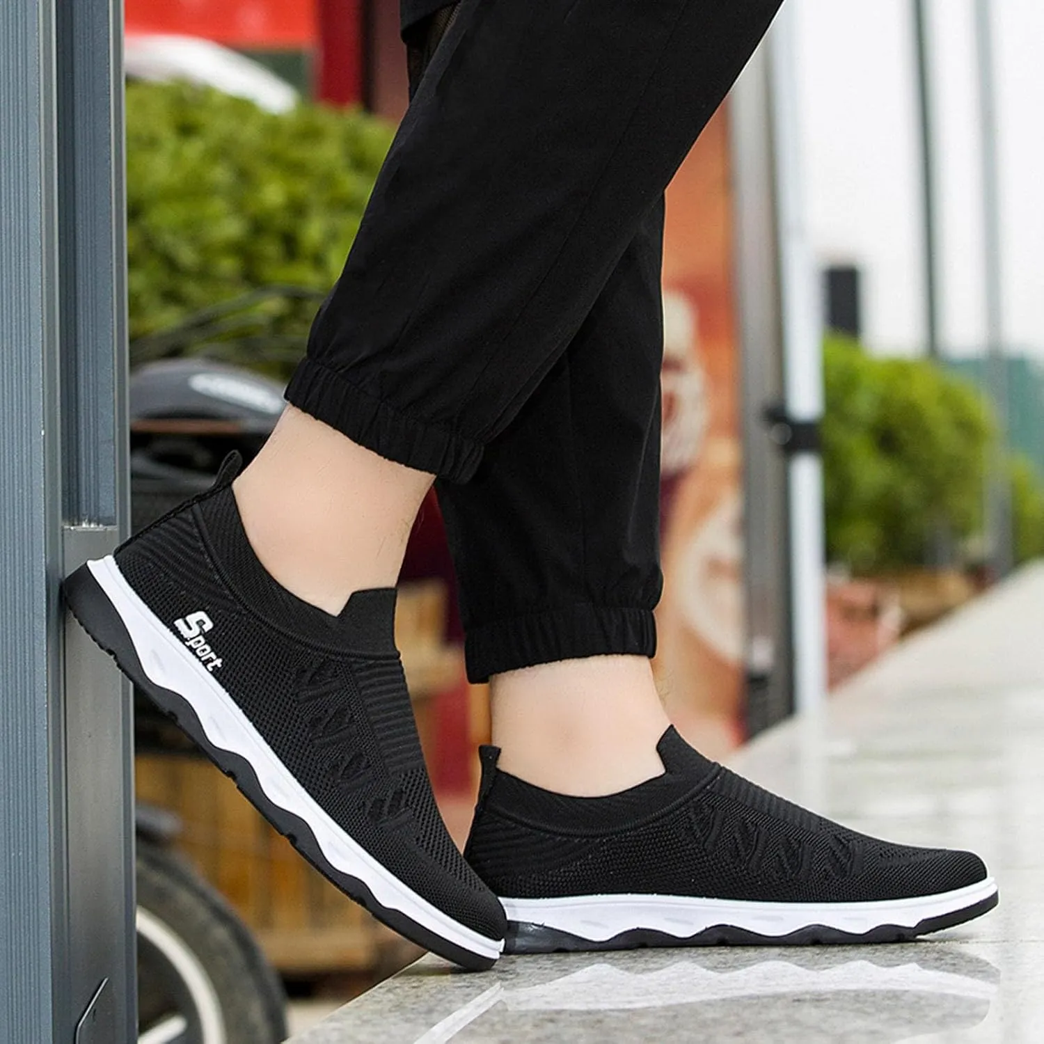Slip on Walking Shoes for Men Casual Dressy Memory Foam Breathable Lightweight Fashion Sneakers Non Slip Arch Support Vacation Athletic Running Shoes