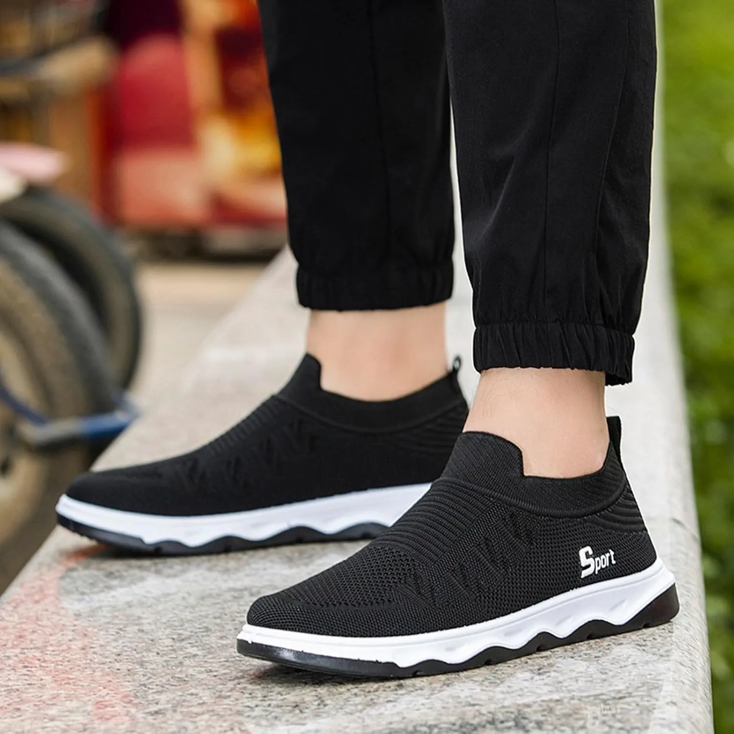Slip on Walking Shoes for Men Casual Dressy Memory Foam Breathable Lightweight Fashion Sneakers Non Slip Arch Support Vacation Athletic Running Shoes
