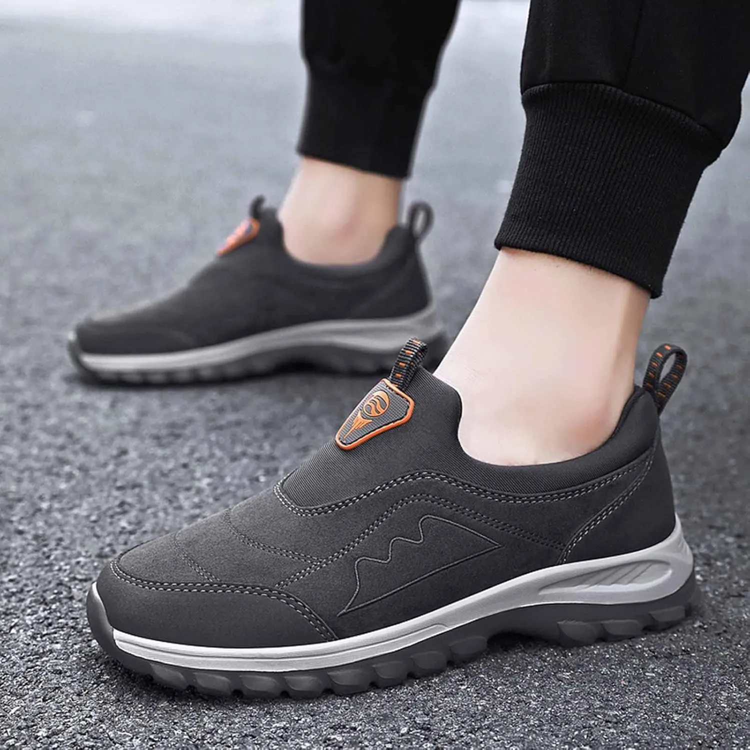 Slip on Walking Shoes for Men Comfort Memory Foam Breathable Mesh Fashion Sneakers Non Slip Arch Support Cushioning Training Gym Shoes Wide Width