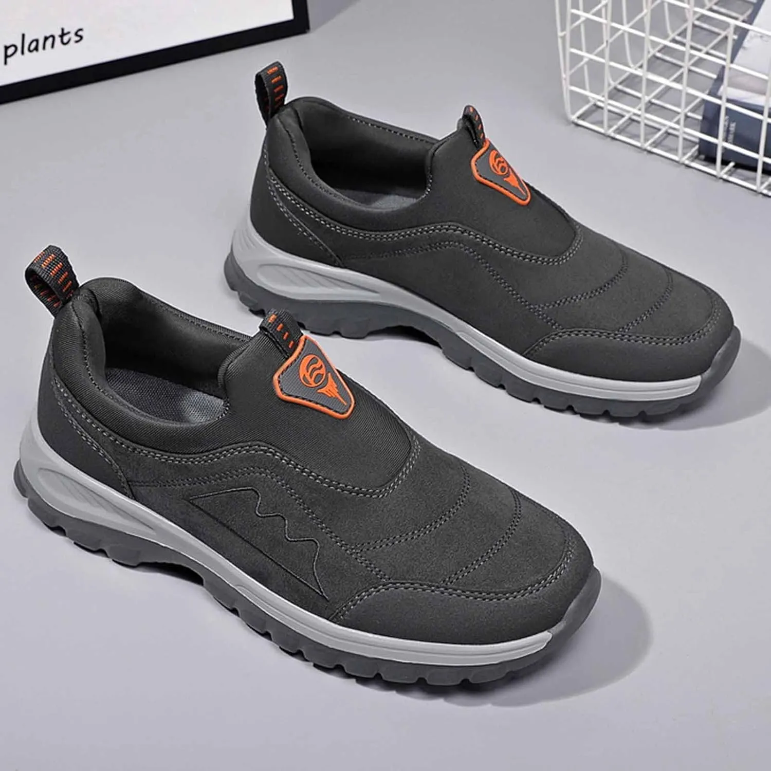 Slip on Walking Shoes for Men Comfort Memory Foam Breathable Mesh Fashion Sneakers Non Slip Arch Support Cushioning Training Gym Shoes Wide Width