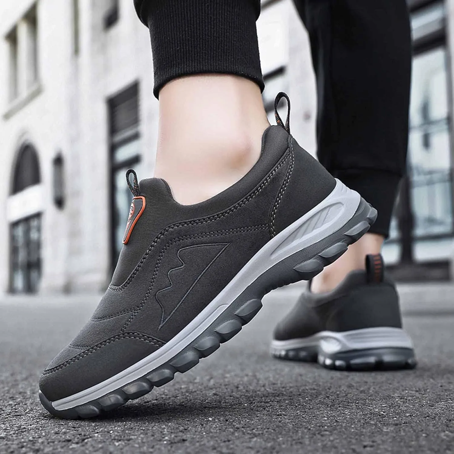 Slip on Walking Shoes for Men Comfort Memory Foam Breathable Mesh Fashion Sneakers Non Slip Arch Support Cushioning Training Gym Shoes Wide Width