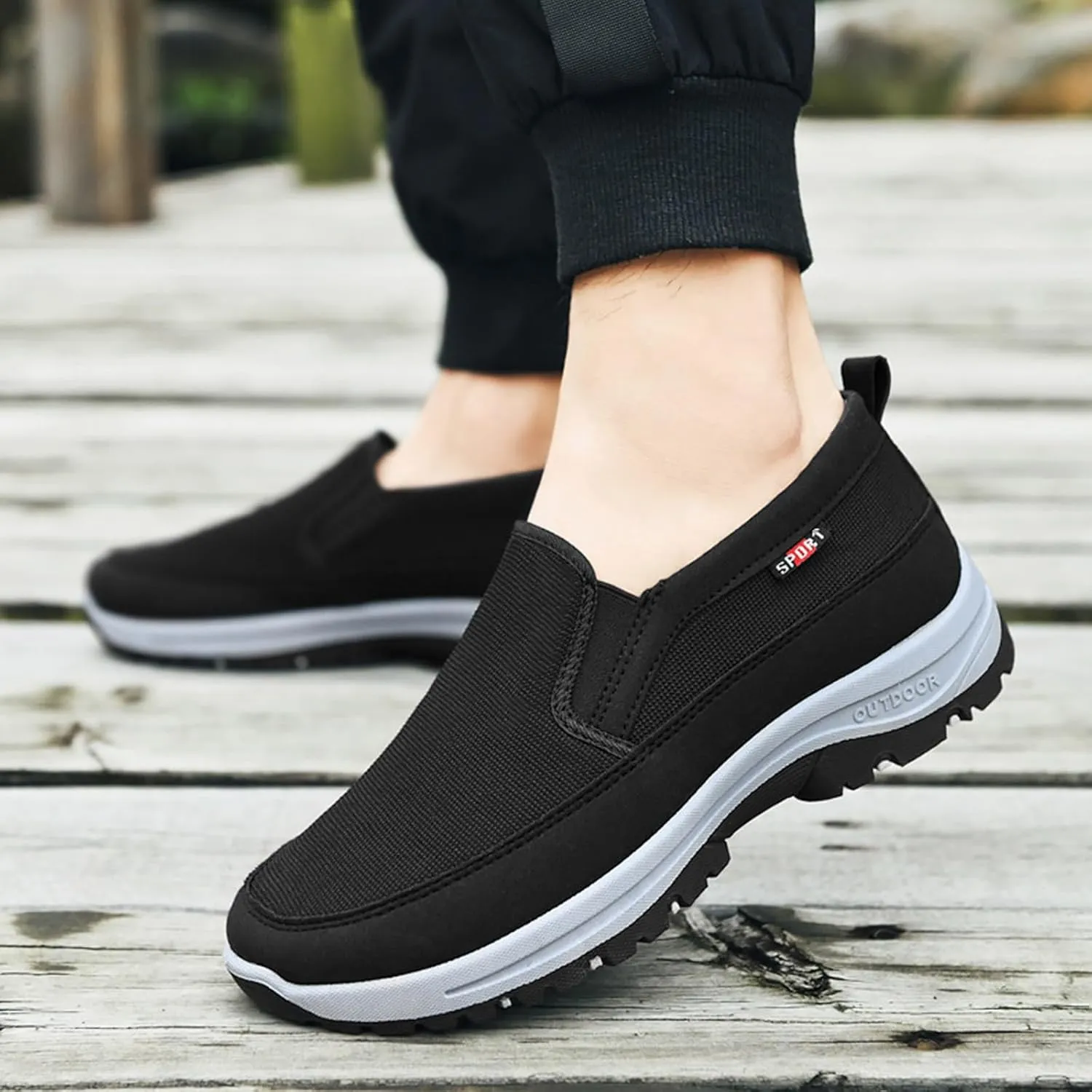 Slip on Walking Shoes for Men Comfortable Memory Foam Ultra Lightweight Breathable Fashion Sneakers Non Slip Arch Support Cushioning Athletic Running Shoes