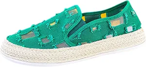 Slip on Walking Shoes for Men Ripped Denim Casual Dressy Memory Foam Breathable Lightweight Fashion Sneakers Non Slip Arch Support Cushioning Training Gym Shoes Wide Width