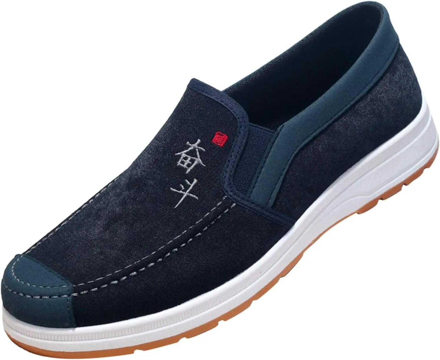 Sneakers Business Breathable Fashion All Season Men Casual Shoes Flat Non Slip Lightweight Suede Cloth Solid Color
