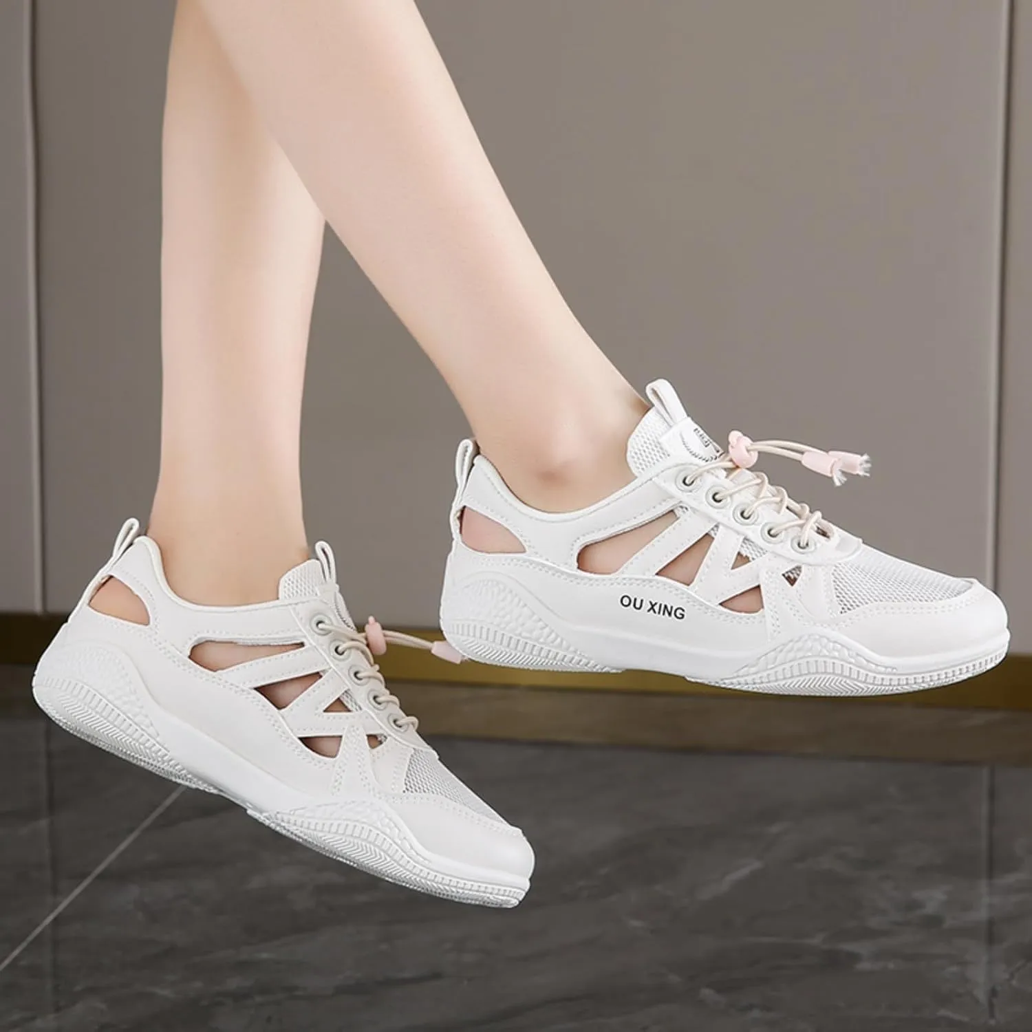 Summer Women's Mesh Sneakers - Breathable Lightweight Walking Shoes with Cushioned Insole & Durable Outsole for Driving, Casual Wear