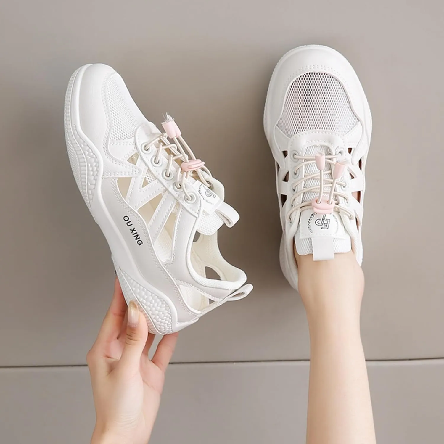 Summer Women's Mesh Sneakers - Breathable Lightweight Walking Shoes with Cushioned Insole & Durable Outsole for Driving, Casual Wear