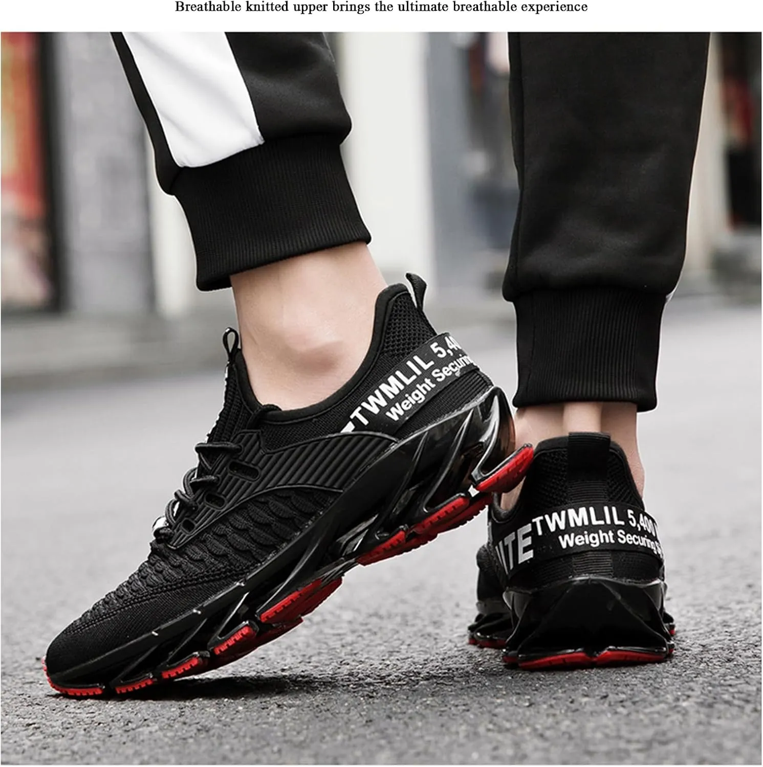 Tallboost Sneakers, Height Increasing Shoes Sneakers, Breathable Knit Slip on Sneakers Lightweight Athletic Gym Shoes Mens Walking Shoes