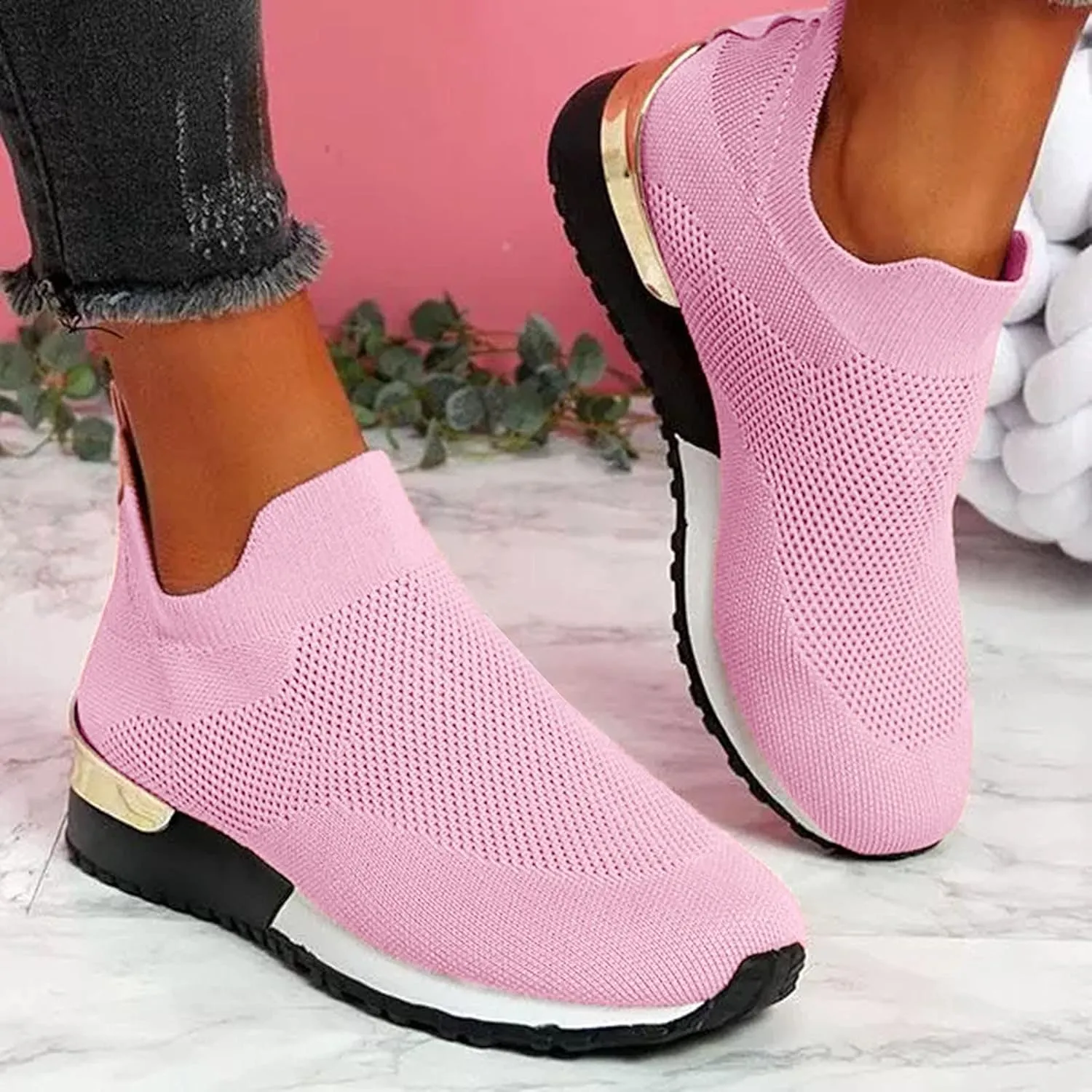 Trail Running Shoes Women Orthopedic Shoes for Women Wide Width Dressy Black Dress Shoes for Women Wide Womens Walking Shoes Slip On Sneakers Wide Width Zapatos para Trabajo De Mujer