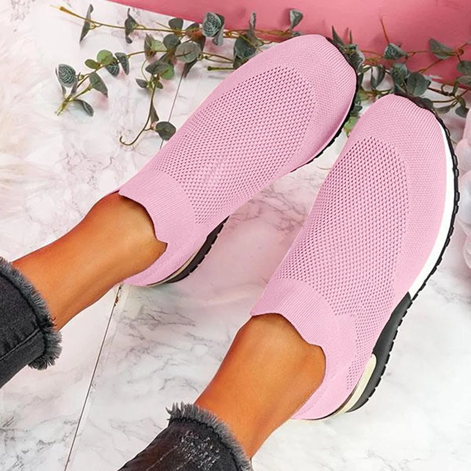 Trail Running Shoes Women Orthopedic Shoes for Women Wide Width Dressy Black Dress Shoes for Women Wide Womens Walking Shoes Slip On Sneakers Wide Width Zapatos para Trabajo De Mujer