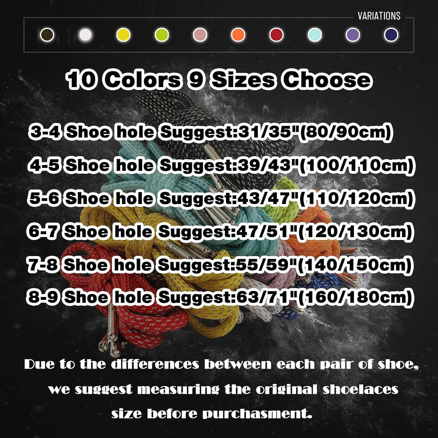 VASGO Round Shoe Laces Reflective for Sneakers