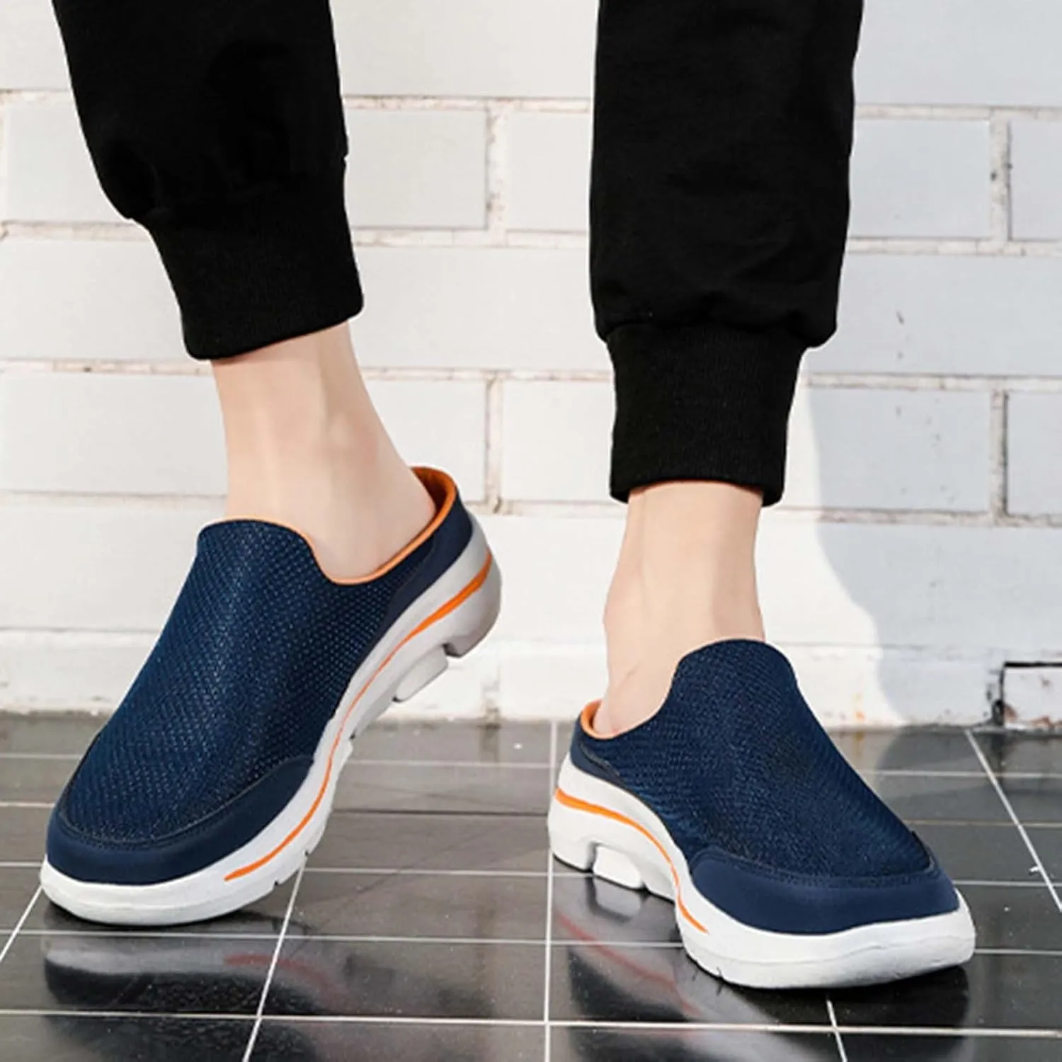 Walking Shoes Tennis Comfortable Comfortable and Breathable Flat Soled Slip On Mesh Heelless Casual Shoes for Men and