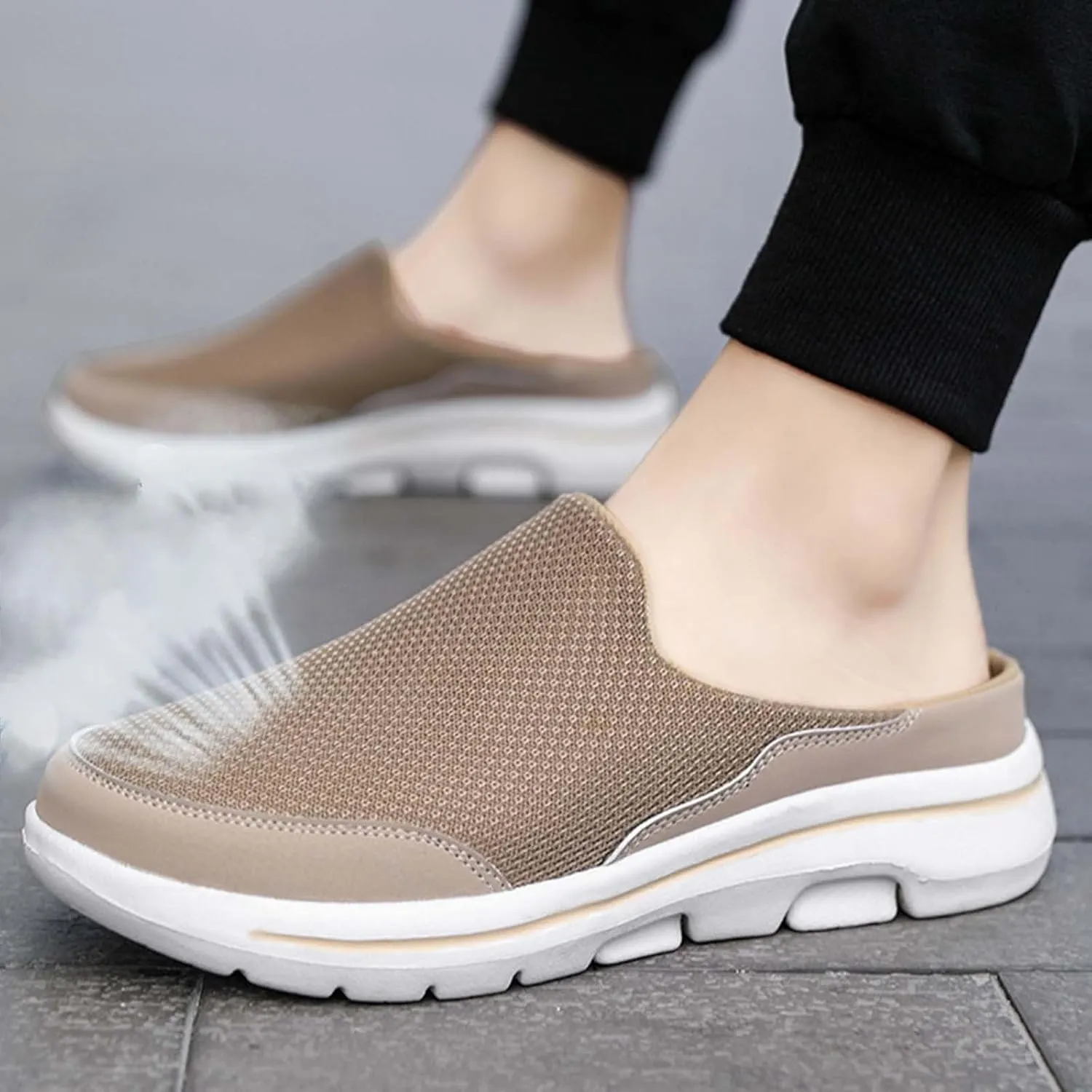Walking Shoes Tennis Comfortable Comfortable and Breathable Flat Soled Slip On Mesh Heelless Casual Shoes for Men and