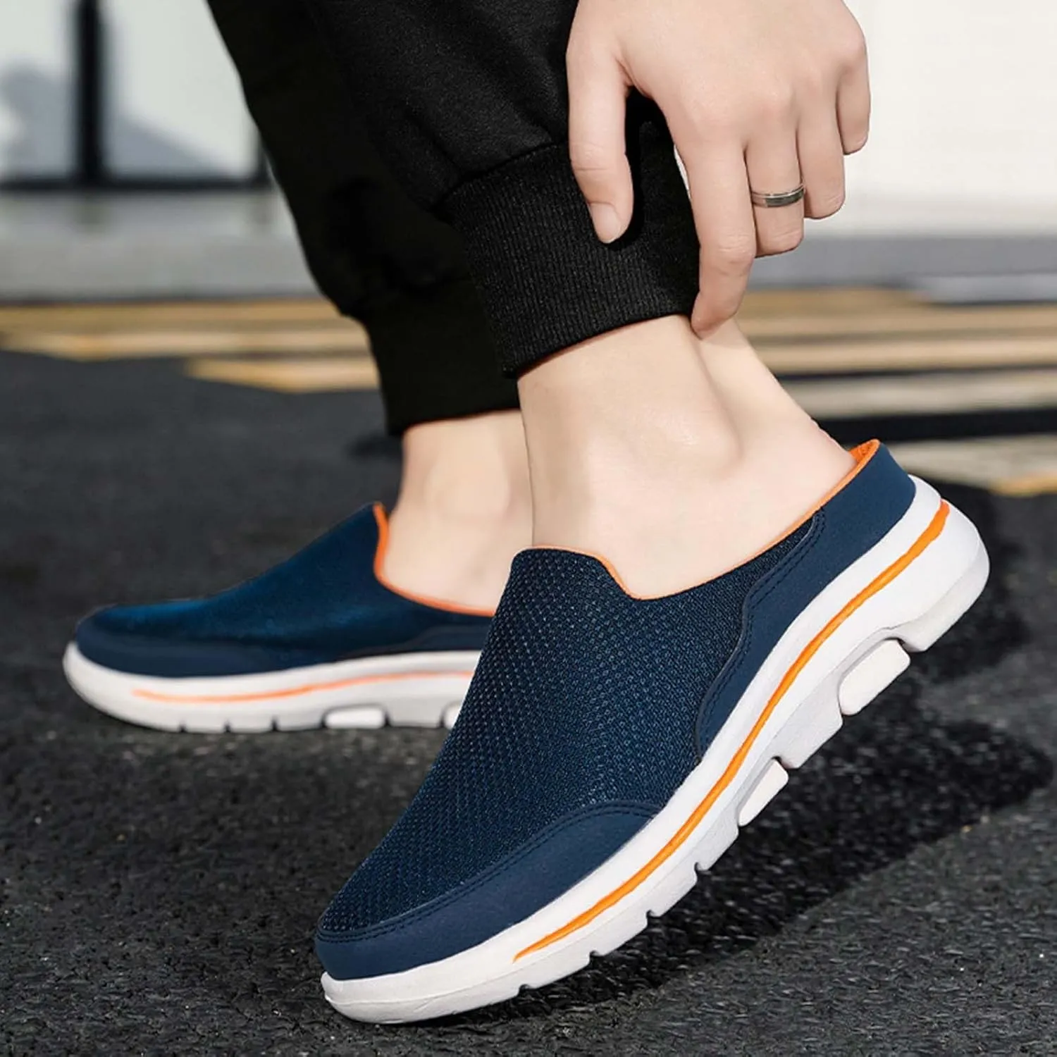 Walking Shoes Tennis Comfortable Comfortable and Breathable Flat Soled Slip On Mesh Heelless Casual Shoes for Men and
