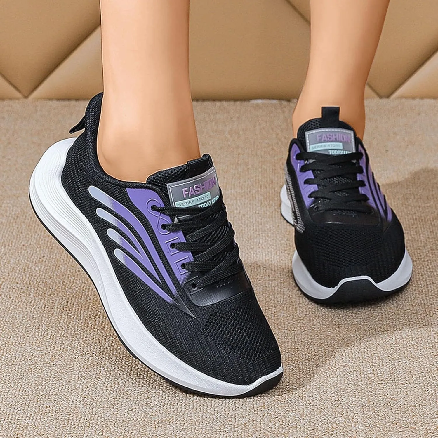 Wedge Sneakers for Women Zapatos De Mujer Antideslizante para Cocina Black Tennis Shoes for Women Work Non Slip Plantar Fasciitis Shoes Women Wide Width Zapatos para Mujer Comodos De Vestir