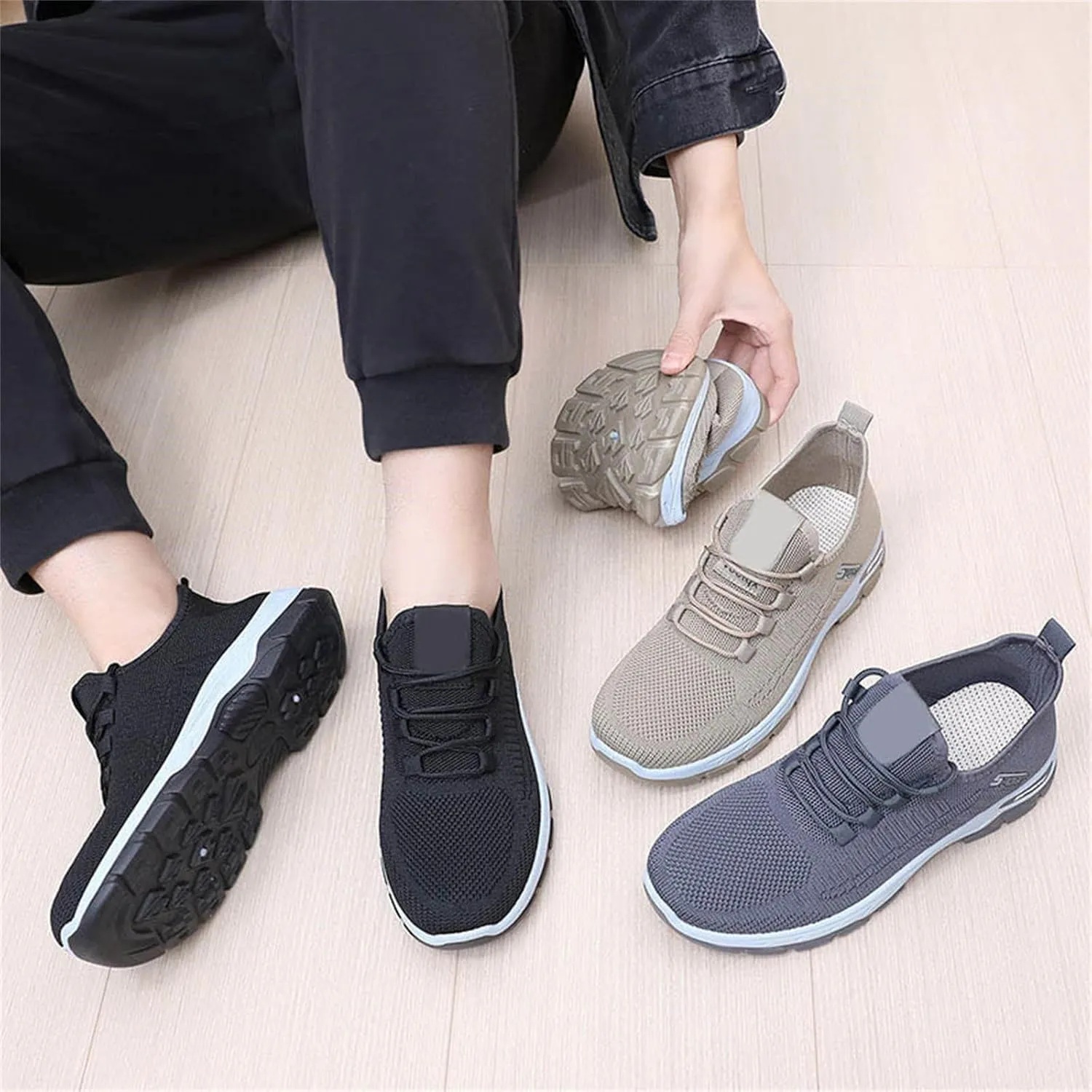 Women Men Slip On Walking Running Shoes Casual Breathable Walking Shoes Sport Athletic Sneakers Gym Tennis Slip On Comfortable Lightweight Shoe Non Slip Work Sport Athletic Trainer with Arch Support