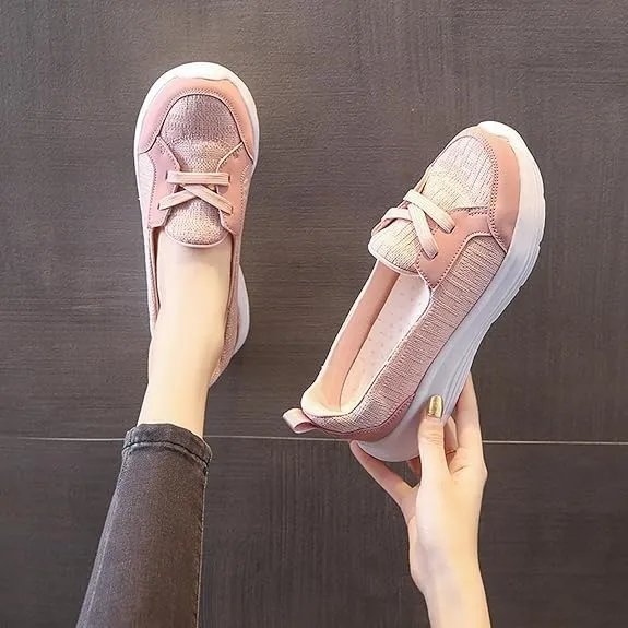 Women Orthopedic Walking Shoes,Women’s Breathable Slip on Arch Support Non-Slip Shoes 2024 Wide Width Fit Walking Woven Orthopedic Soft Loafers Sneakers Boat Shoes