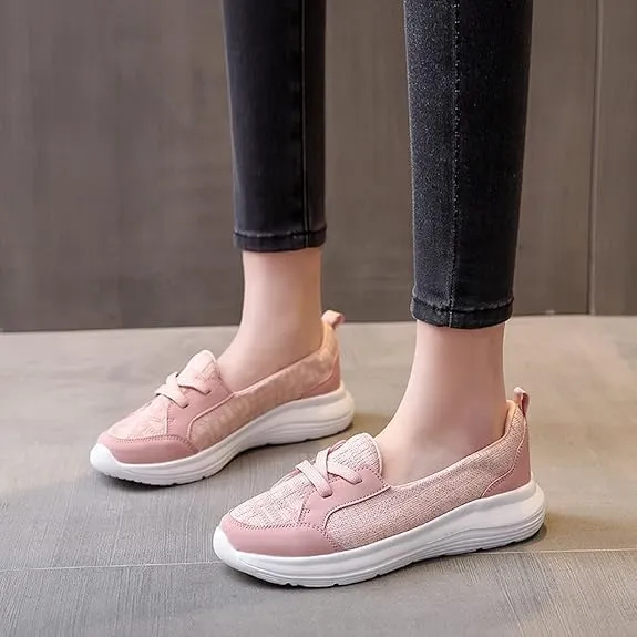 Women Orthopedic Walking Shoes,Women’s Breathable Slip on Arch Support Non-Slip Shoes 2024 Wide Width Fit Walking Woven Orthopedic Soft Loafers Sneakers Boat Shoes