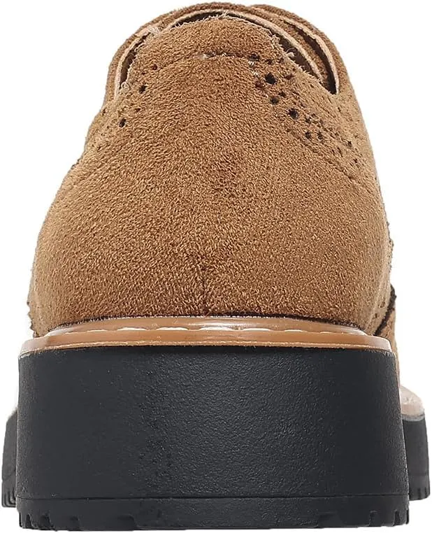 Women Oxfords Platform Lace-up Oxford Shoes Girls Ladies Women Casual Wingtips Brogue Oxfords