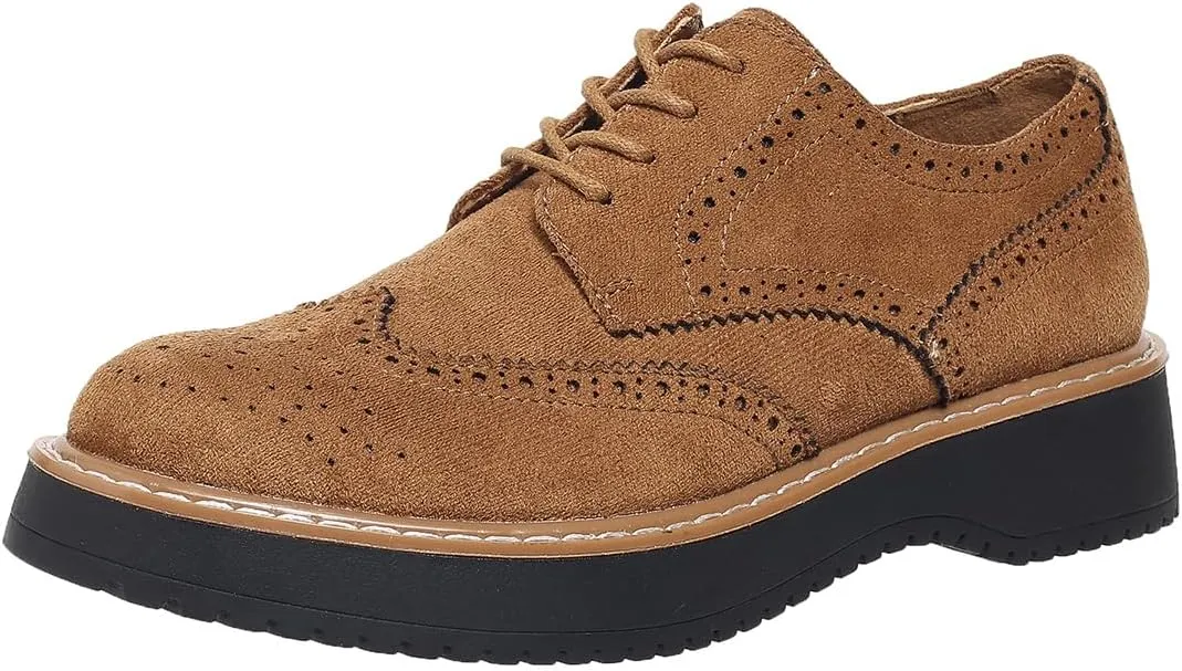 Women Oxfords Platform Lace-up Oxford Shoes Girls Ladies Women Casual Wingtips Brogue Oxfords