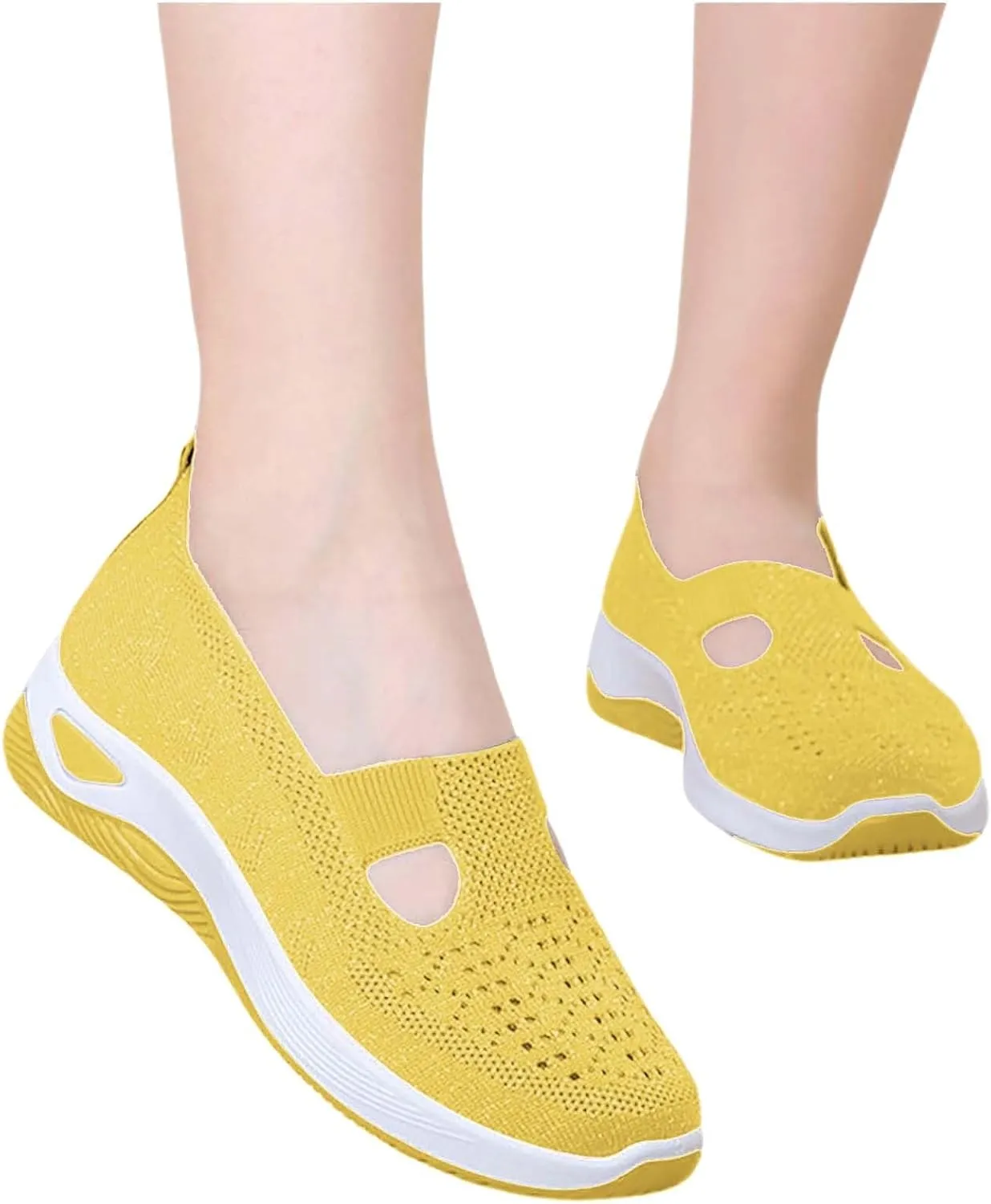 Women Walking Shoes Sock Sneakers Slip-On Breath Non Slip Work Shoes Women Wide Ladies Casual Shoes Black Sneakers Red Tennis Shoe Loafers Dress Shoe