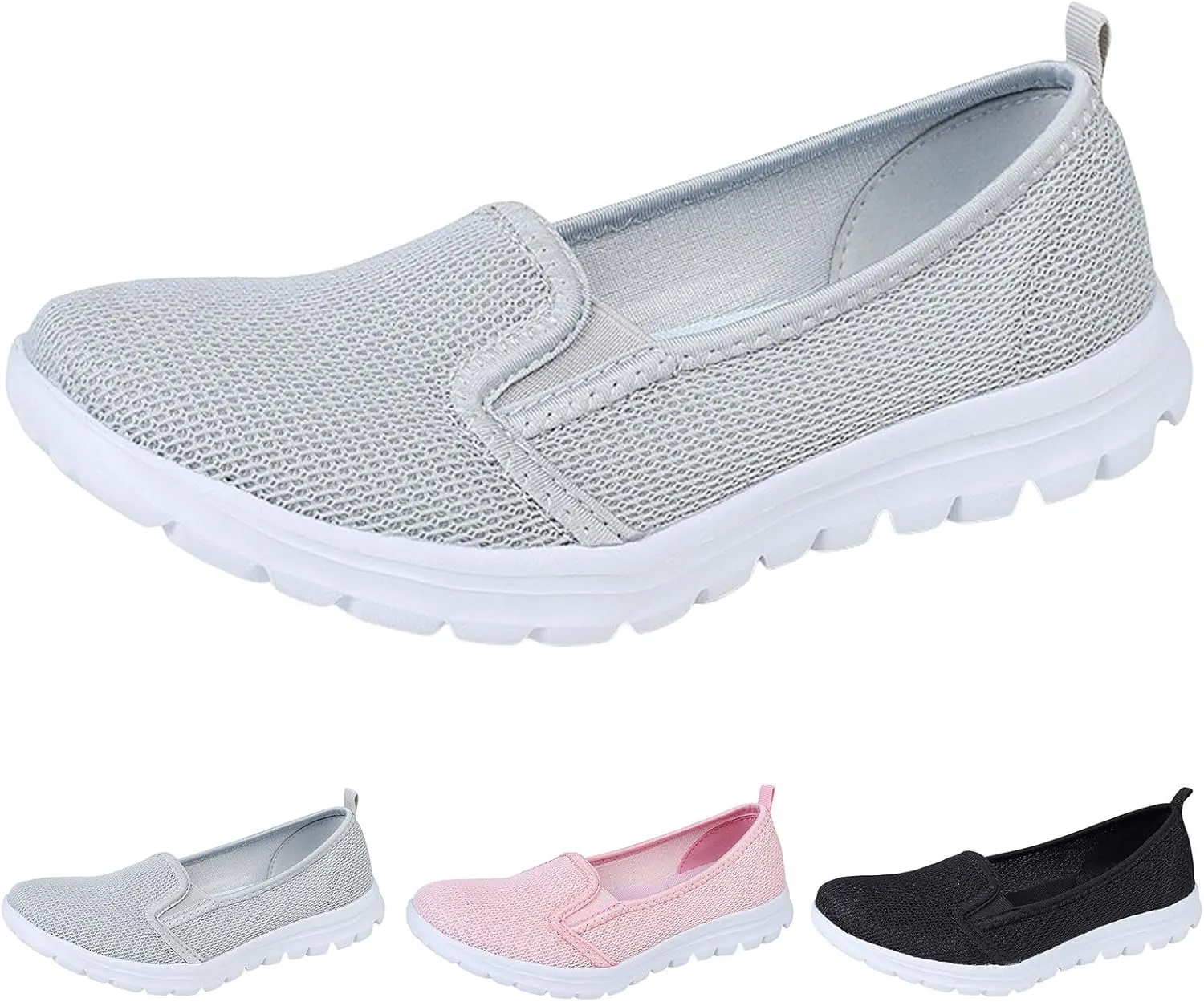 Women's Breathable Mesh Shoes Comfortable Walking Driving Shoes Soft Flat Soled Shoes Lightweight Elderly Shoes