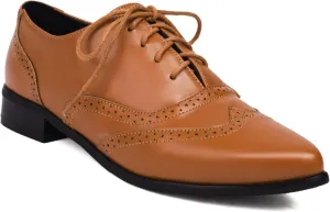 Women's Brogues Lace up Western Shoes Closed Pointed Toe Classic Party Comfortable Business Oxfords Chunky Formal Dating Wedding Vintage Floral-Printed Low Block Heeled All Weather Heels