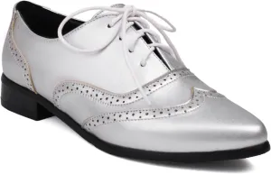 Women's Brogues Lace up Western Shoes Closed Pointed Toe Classic Party Comfortable Business Oxfords Chunky Formal Dating Wedding Vintage Floral-Printed Low Block Heeled All Weather Heels