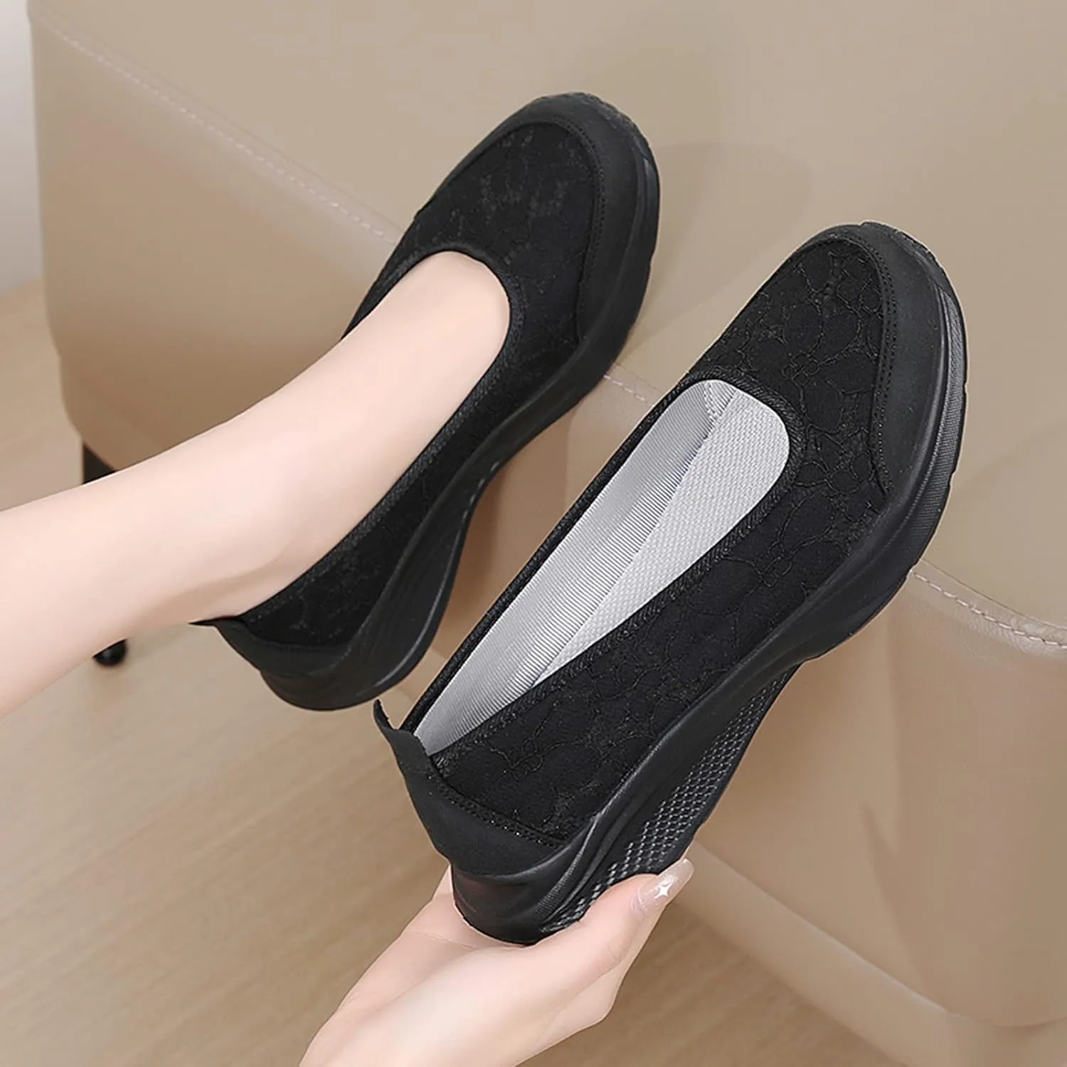Womens Dressy Casual Walking Shoes Lightweight & Breathable Slip on Sneakers Classic Casual Walking Shoes