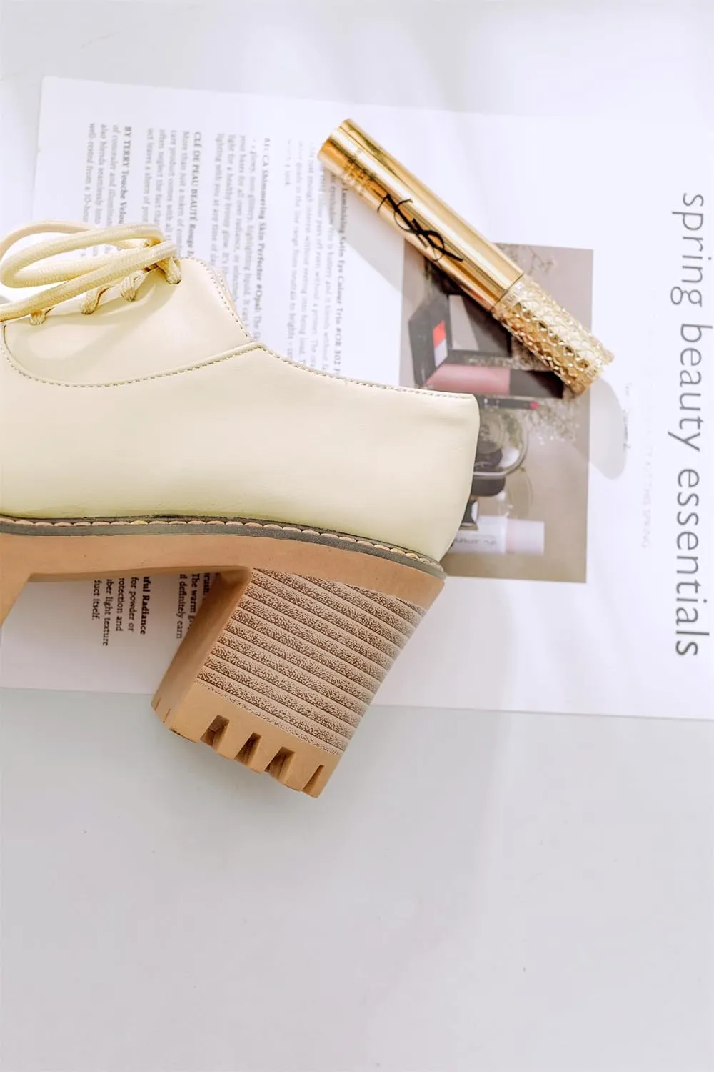 Women's Platform Round Closed Toe Pump Boat Brogue Loafers Lace Up Pull-On Comfortable Chunky High Heels Gear Bottom Office Work Casual All Weather Fashion Business Dress Shoes