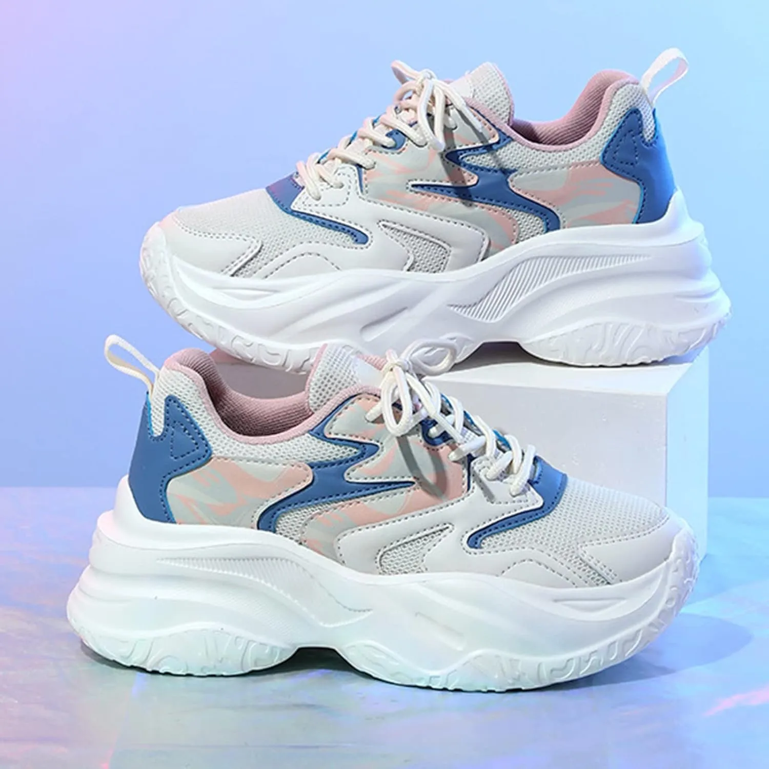 Womens Running Shoes Zapatos para Mujeres Womens Size 8.5 Wide Sneakers Slip Ons Casual Sneakers for Women Outdoor Trainers Tenis para Caminar De Mujer Con Plataforma Comodos