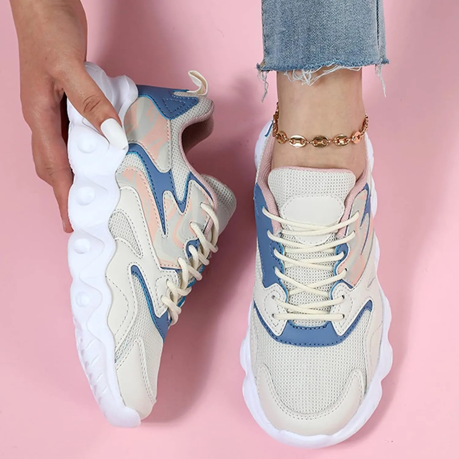 Womens Shoes Casual Sneakers Comfy Shoes Women Dressy Cute Trendy Black Shoes for Women 2023 Wedge Sneakers for Women White Zapatos para Mujer Comodos De Fiesta